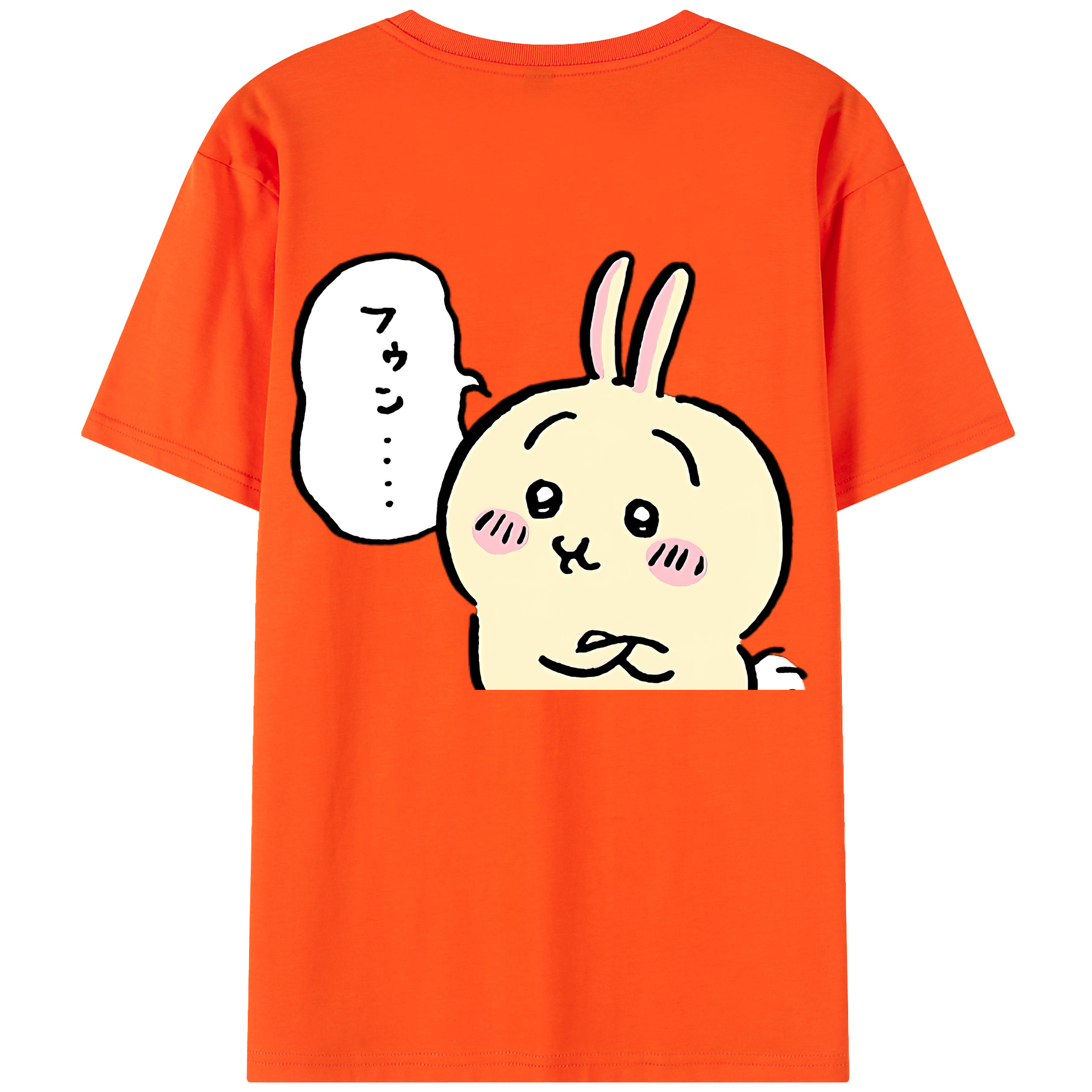 （画像用） ちいかわ うさぎ Chii-kawa usagi 綿100％半袖Tシャツ（背面プリント）