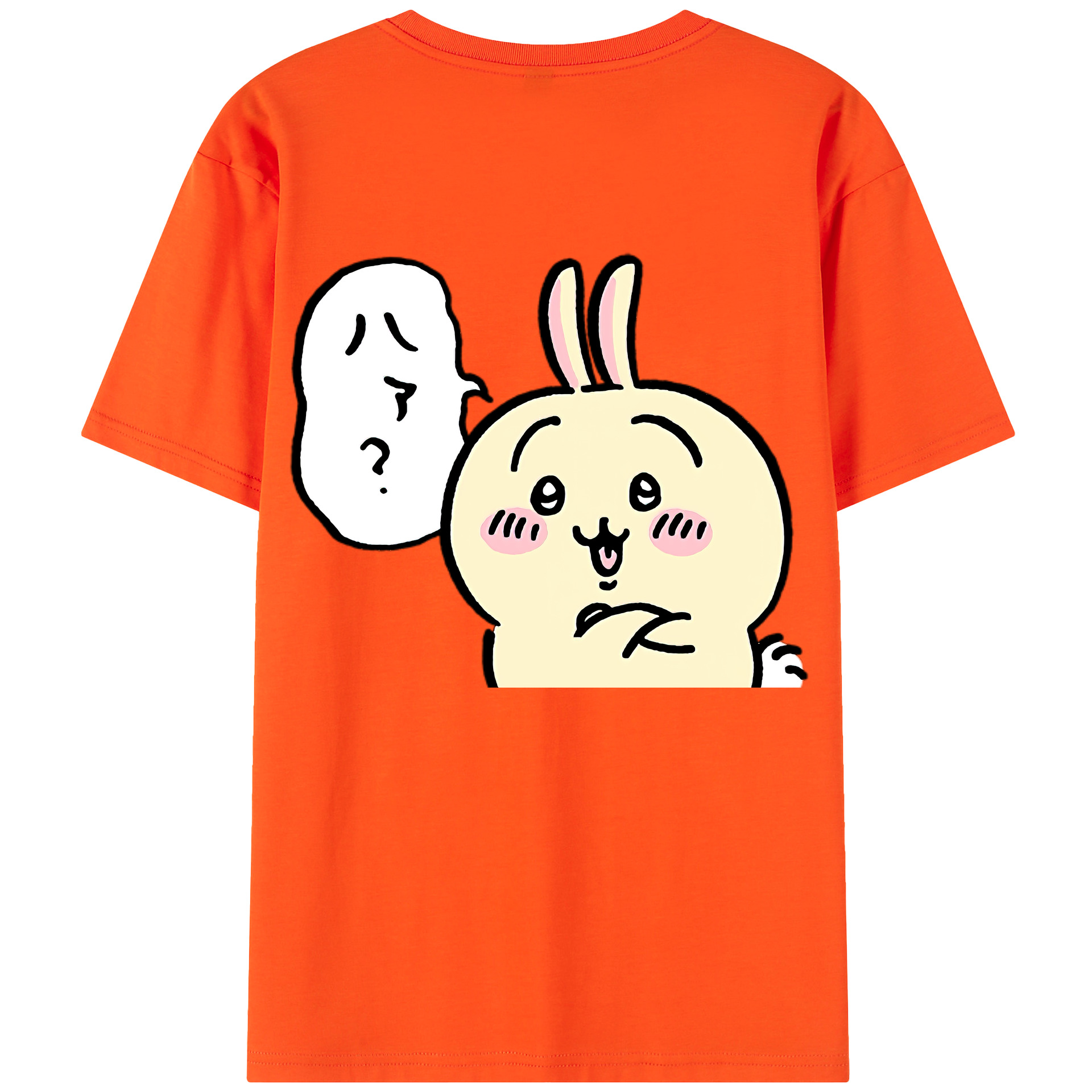 （画像用） ちいかわ うさぎ Chii-kawa usagi 綿100％半袖Tシャツ（背面プリント）