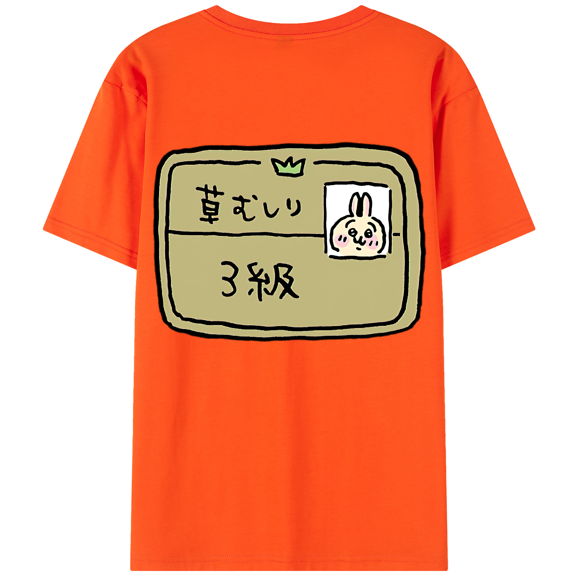（画像用） ちいかわ うさぎ Chii-kawa usagi 綿100％半袖Tシャツ（背面プリント）