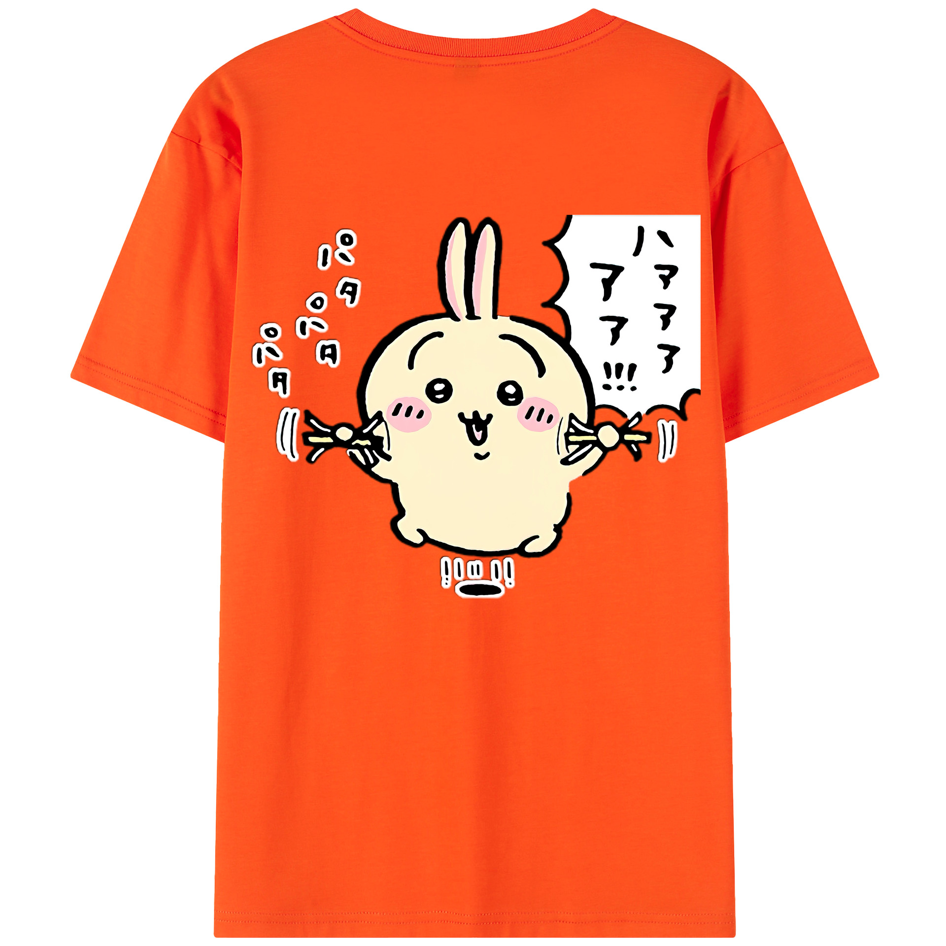 （画像用） ちいかわ うさぎ Chii-kawa usagi 綿100％半袖Tシャツ（背面プリント）