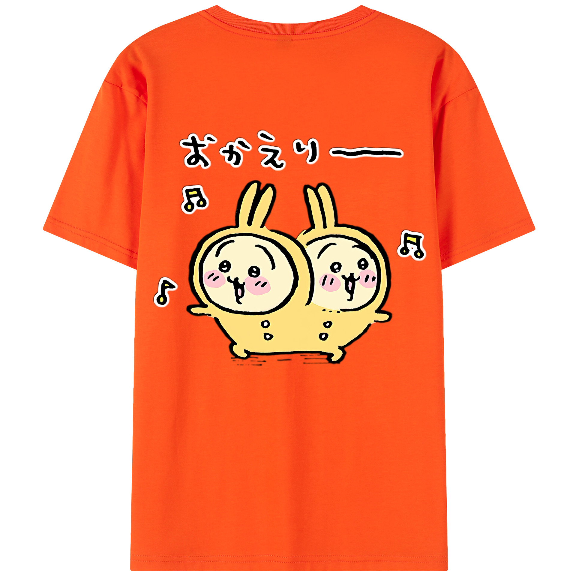 （画像用） ちいかわ うさぎ Chii-kawa usagi 綿100％半袖Tシャツ（背面プリント）