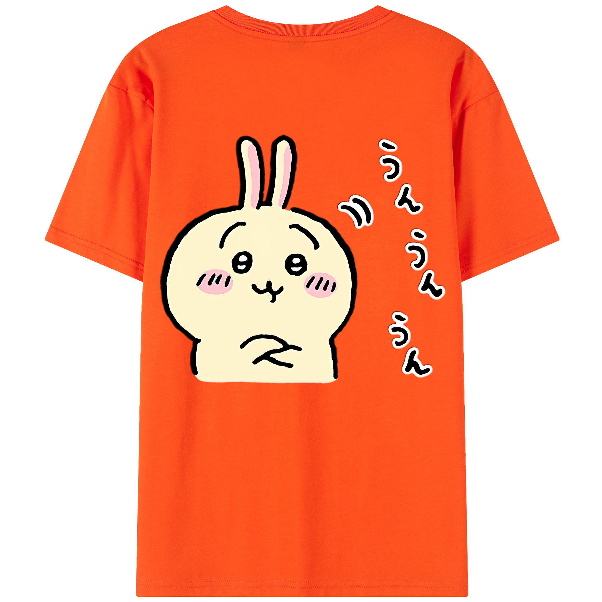（画像用） ちいかわ うさぎ Chii-kawa usagi 綿100％半袖Tシャツ（背面プリント）