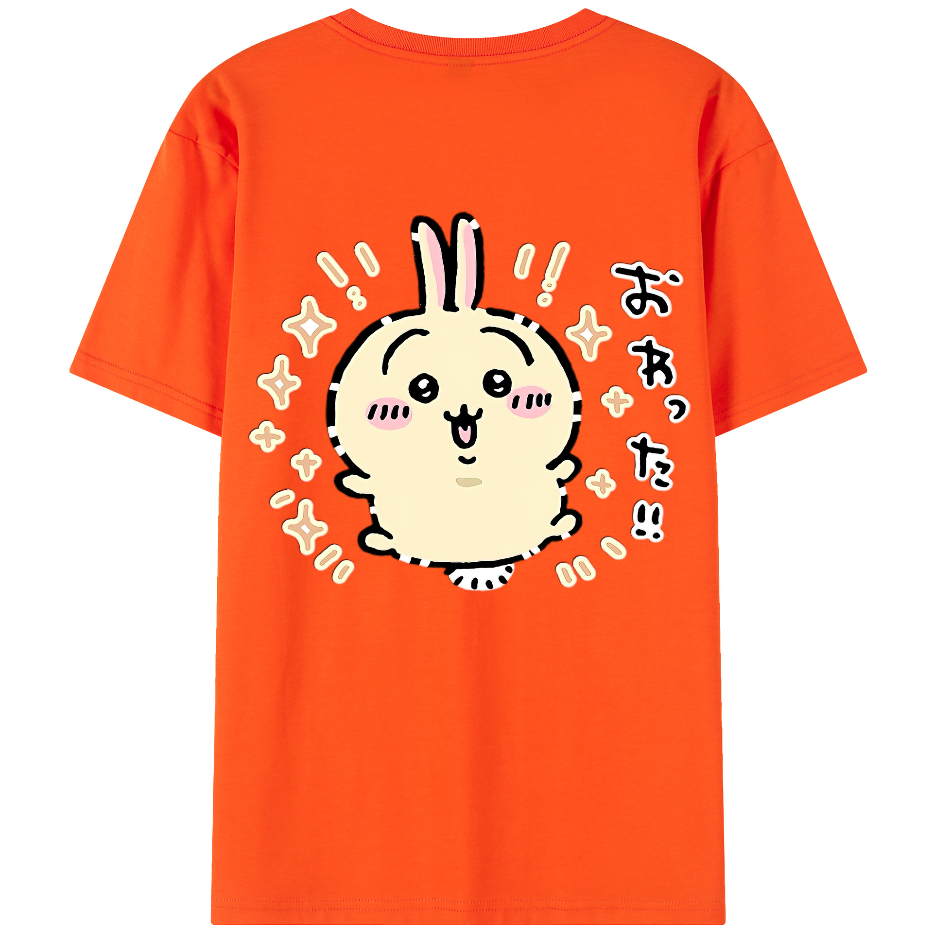 （画像用） ちいかわ うさぎ Chii-kawa usagi 綿100％半袖Tシャツ（背面プリント）