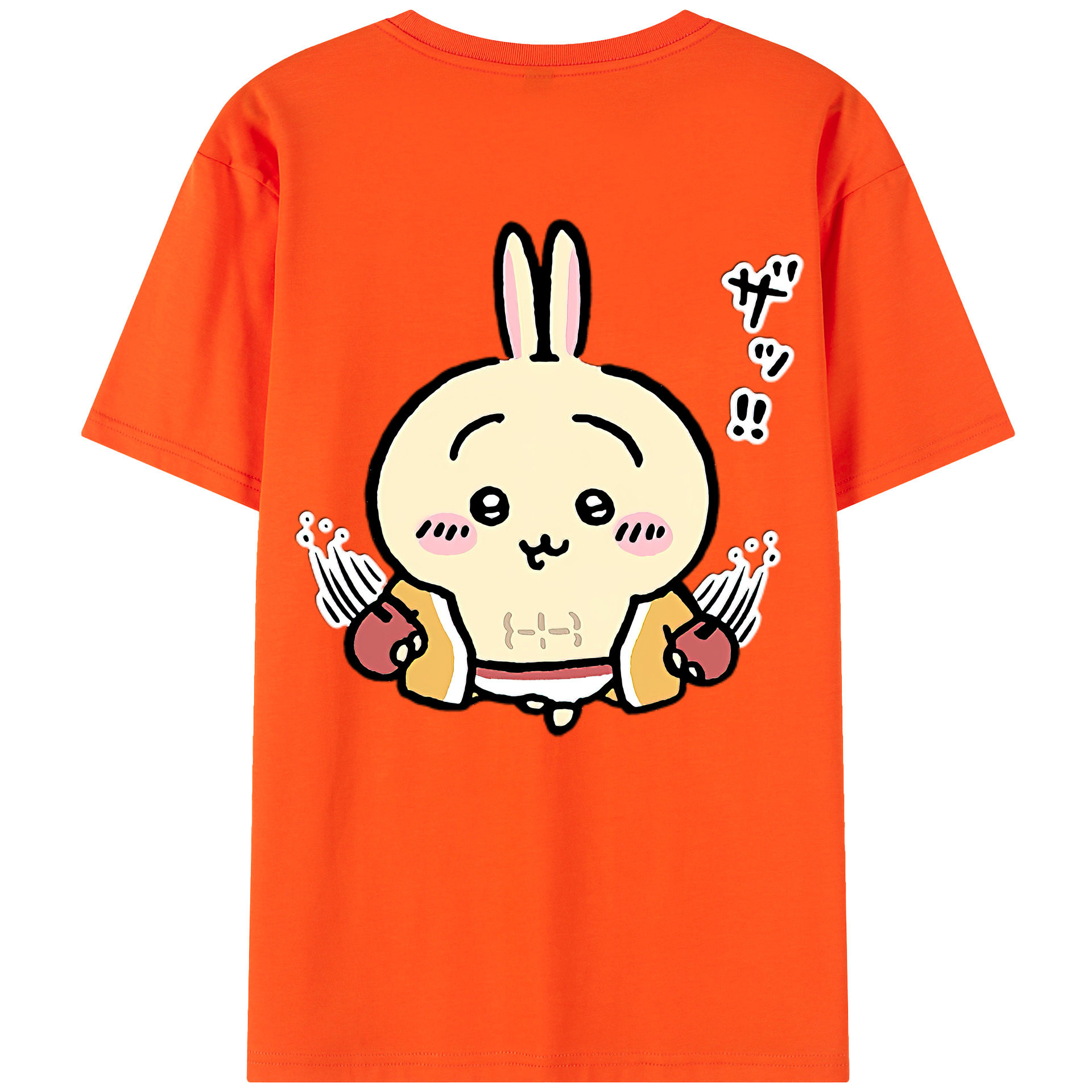 （画像用） ちいかわ うさぎ Chii-kawa usagi 綿100％半袖Tシャツ（背面プリント）