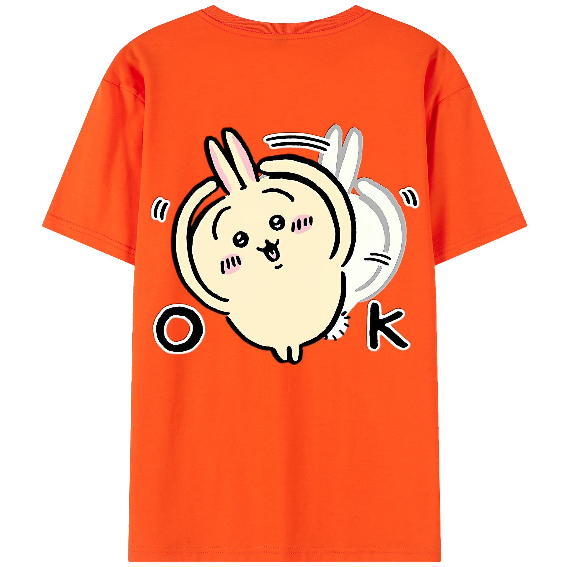 （画像用） ちいかわ うさぎ Chii-kawa usagi 綿100％半袖Tシャツ（背面プリント）