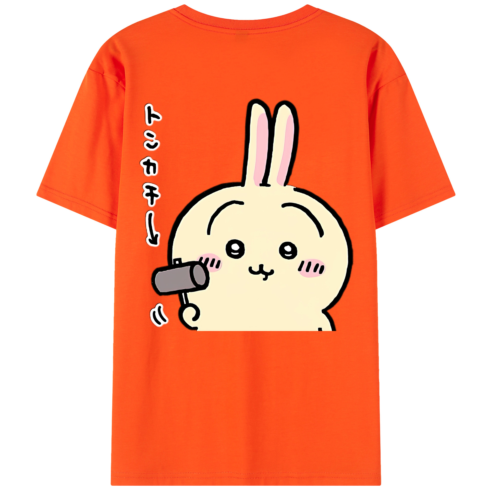 （画像用） ちいかわ うさぎ Chii-kawa usagi 綿100％半袖Tシャツ（背面プリント）