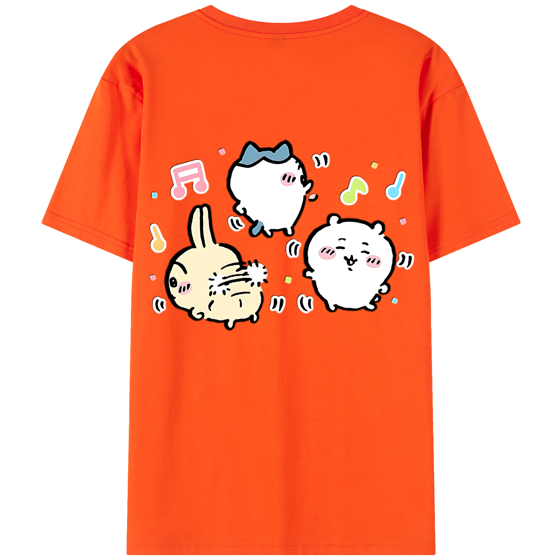 （画像用） ちいかわ うさぎ Chii-kawa usagi 綿100％半袖Tシャツ（背面プリント）