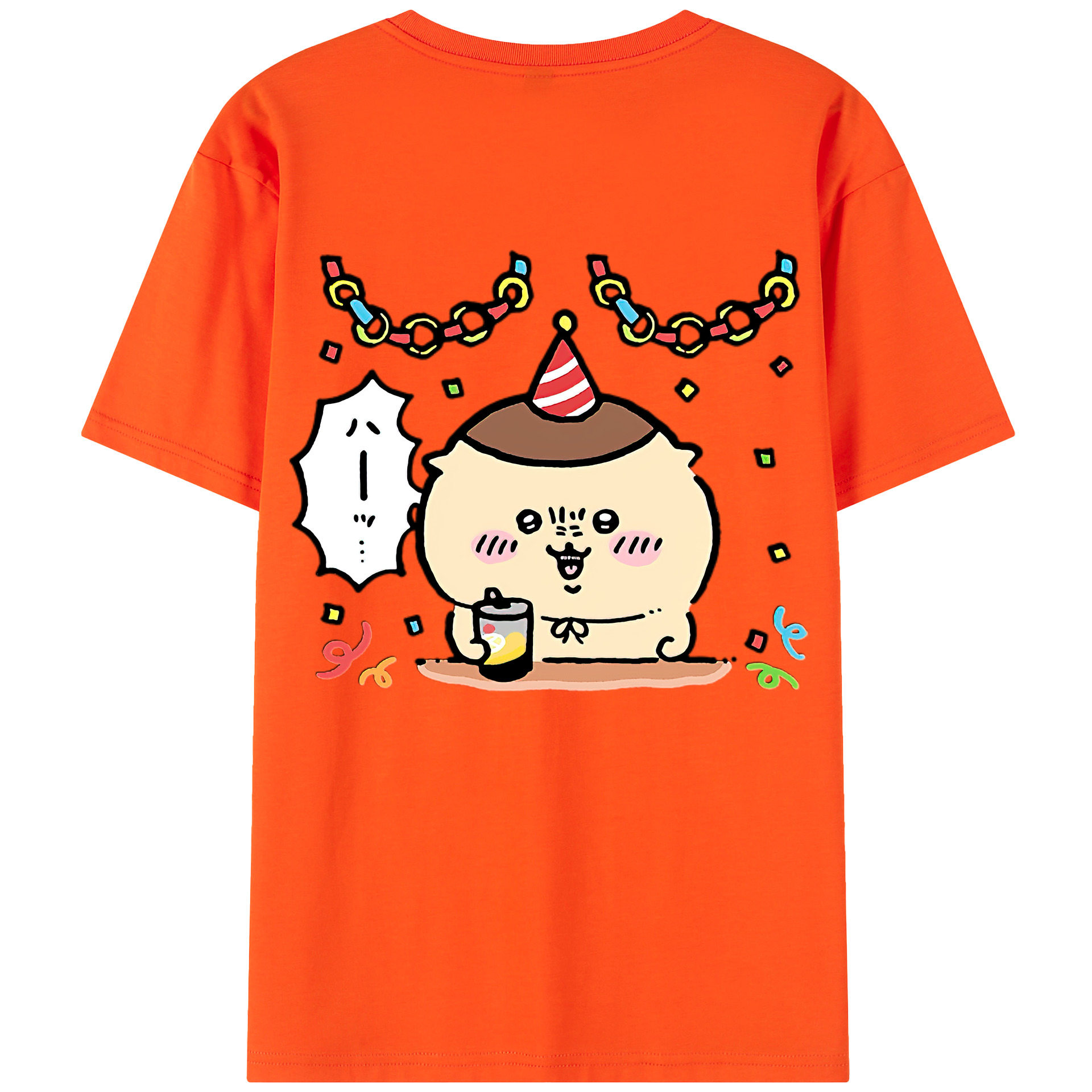 （画像用） ちいかわ くりまんじゅう Chii-kawa kuri manjū 綿100％半袖Tシャツ（背面プリント）