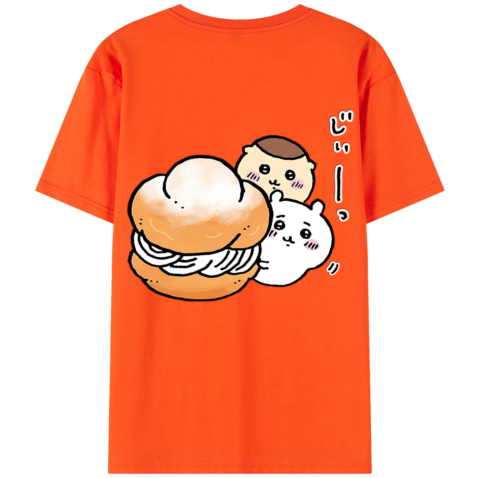 （画像用） ちいかわ くりまんじゅう Chii-kawa kuri manjū 綿100％半袖Tシャツ（背面プリント）