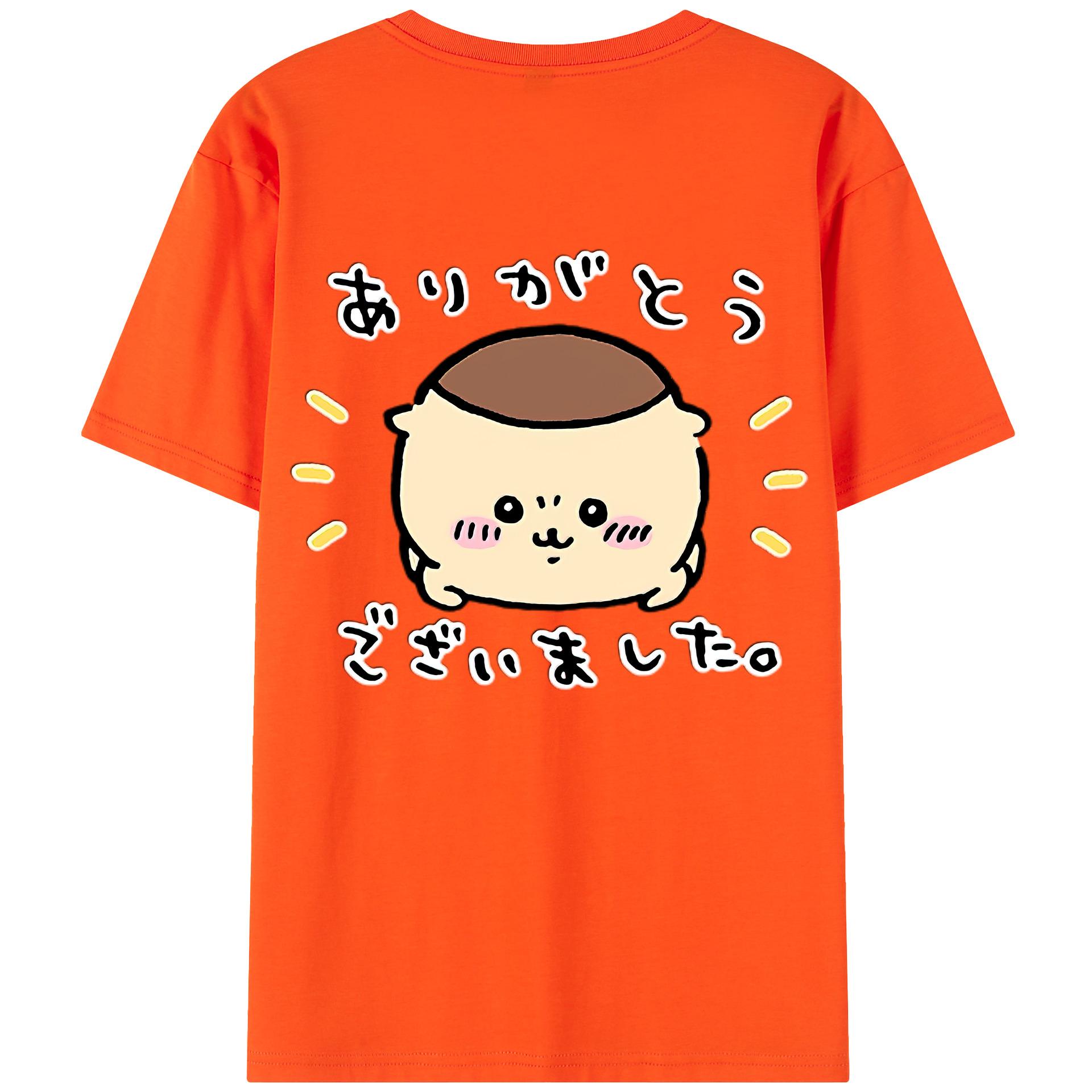 （画像用） ちいかわ くりまんじゅう Chii-kawa kuri manjū 綿100％半袖Tシャツ（背面プリント）