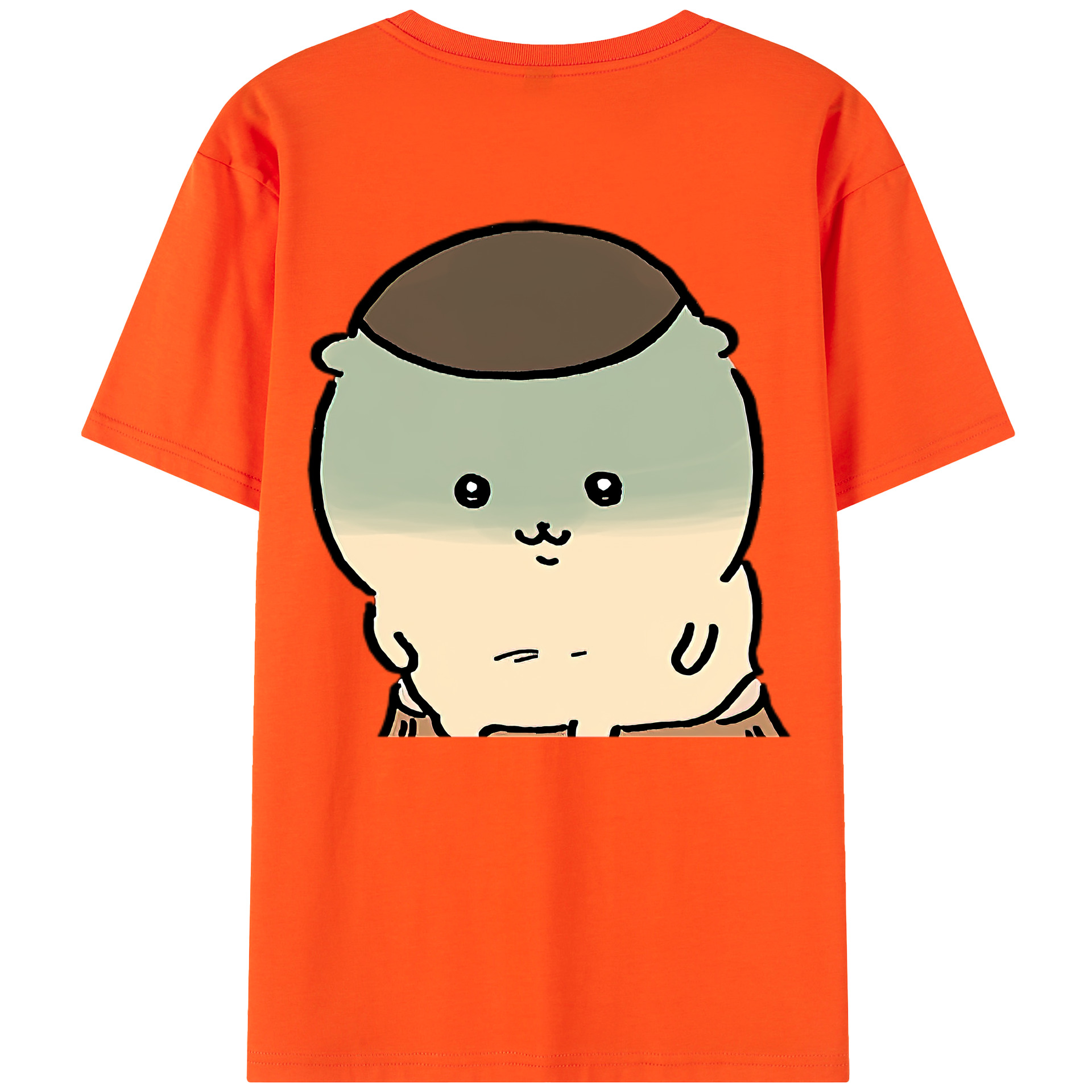 （画像用） ちいかわ くりまんじゅう Chii-kawa kuri manjū 綿100％半袖Tシャツ（背面プリント）