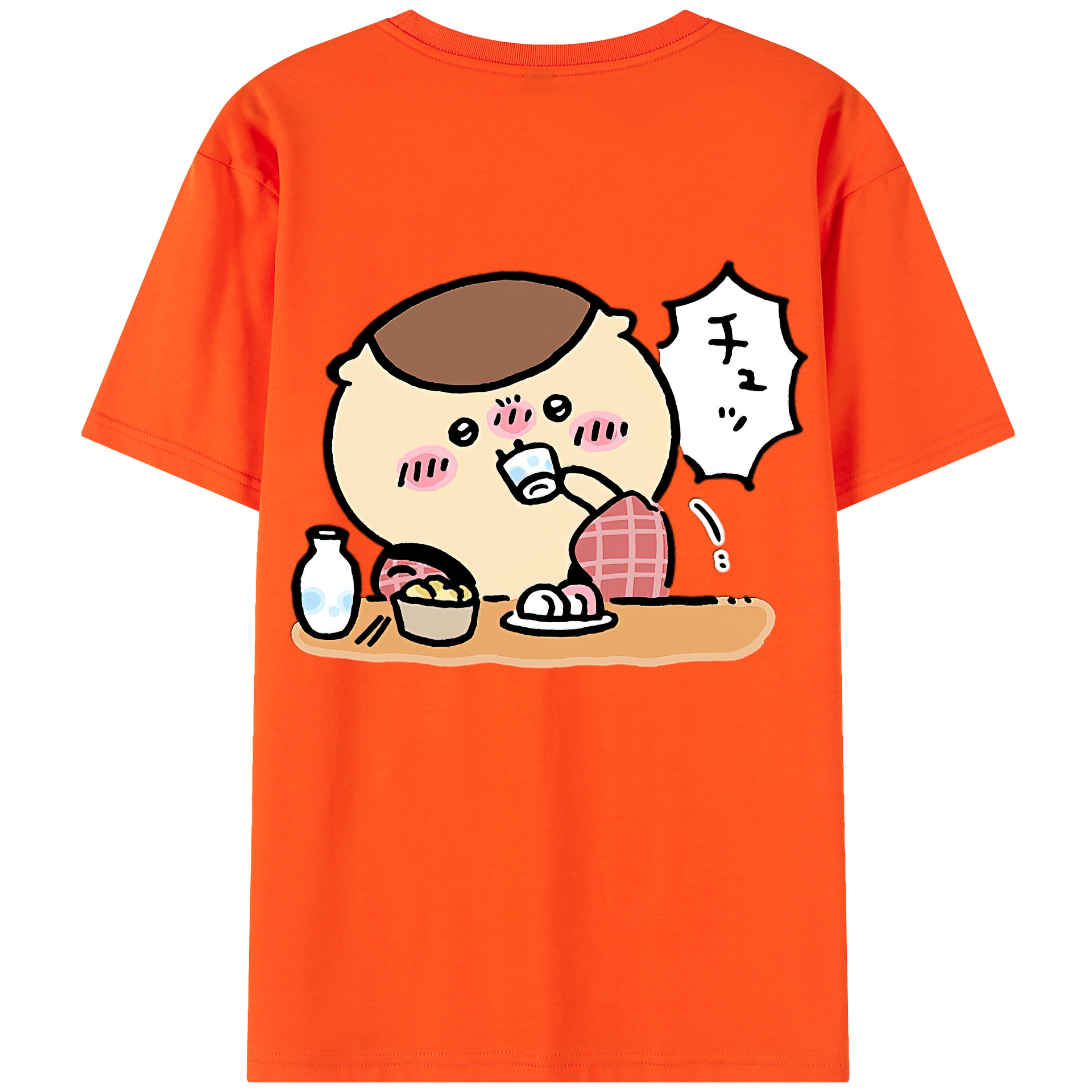 （画像用） ちいかわ くりまんじゅう Chii-kawa kuri manjū 綿100％半袖Tシャツ（背面プリント）