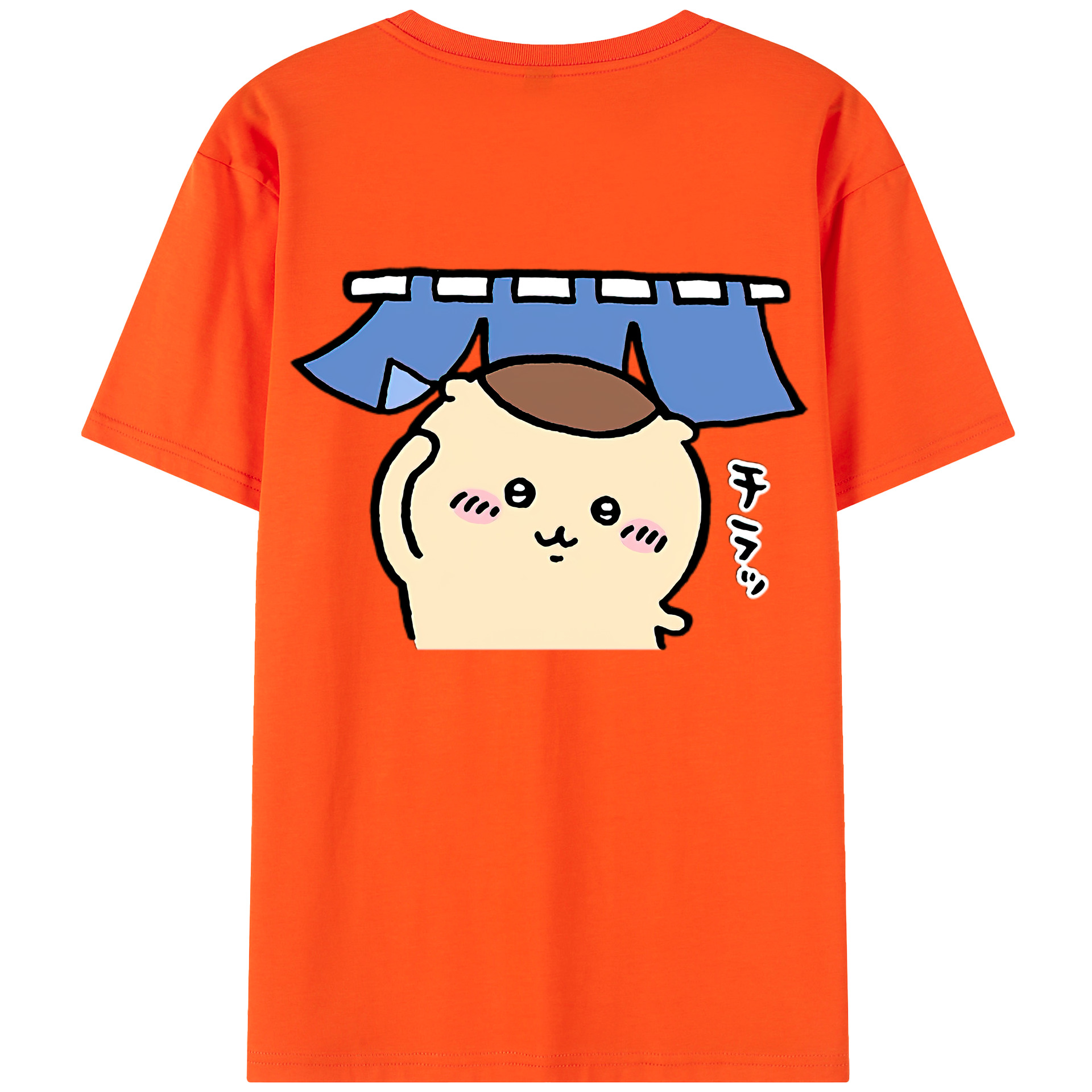 （画像用） ちいかわ くりまんじゅう Chii-kawa kuri manjū 綿100％半袖Tシャツ（背面プリント）