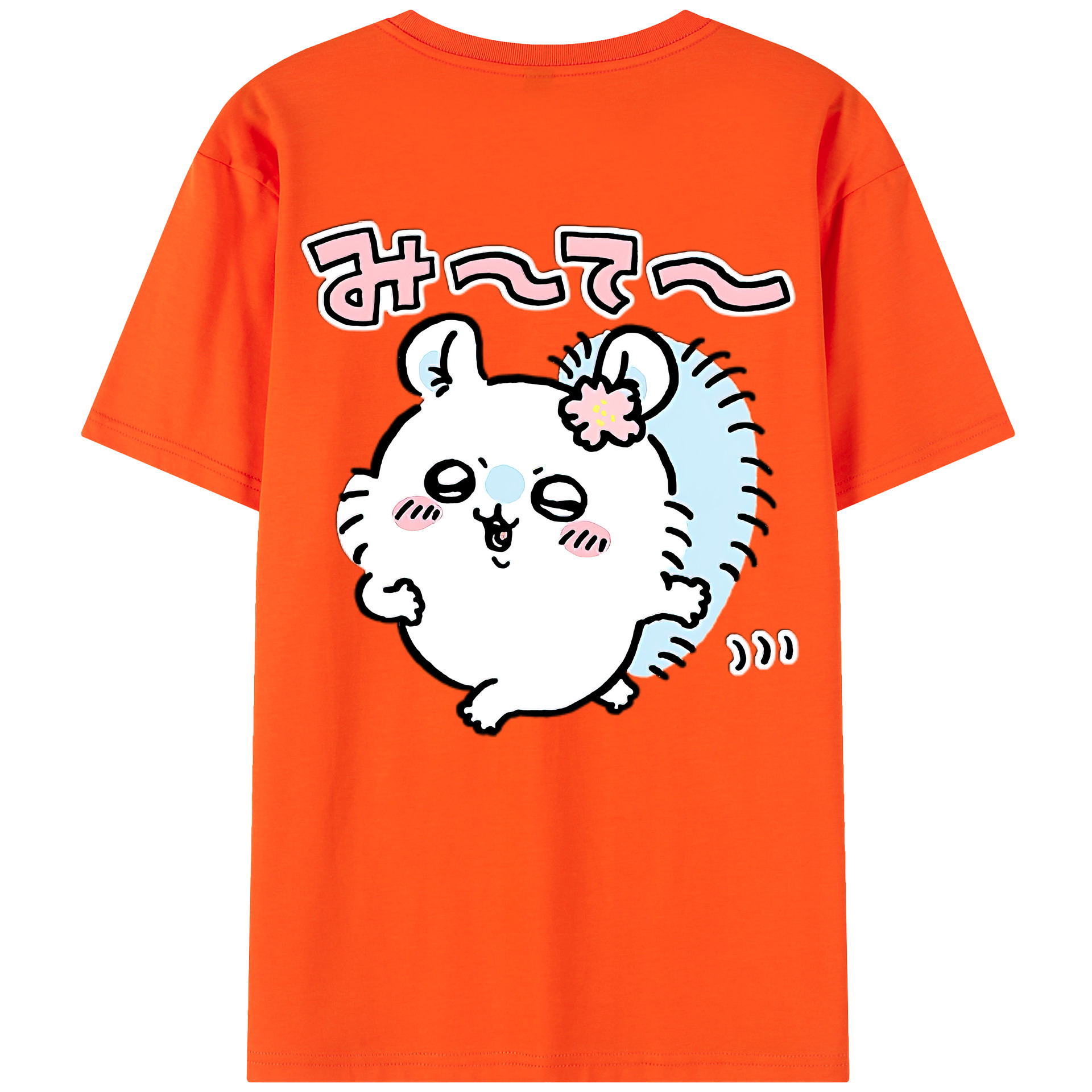 （画像用） ちいかわ モモンガ Chii-kawa Momonga 綿100％半袖Tシャツ（背面プリント）