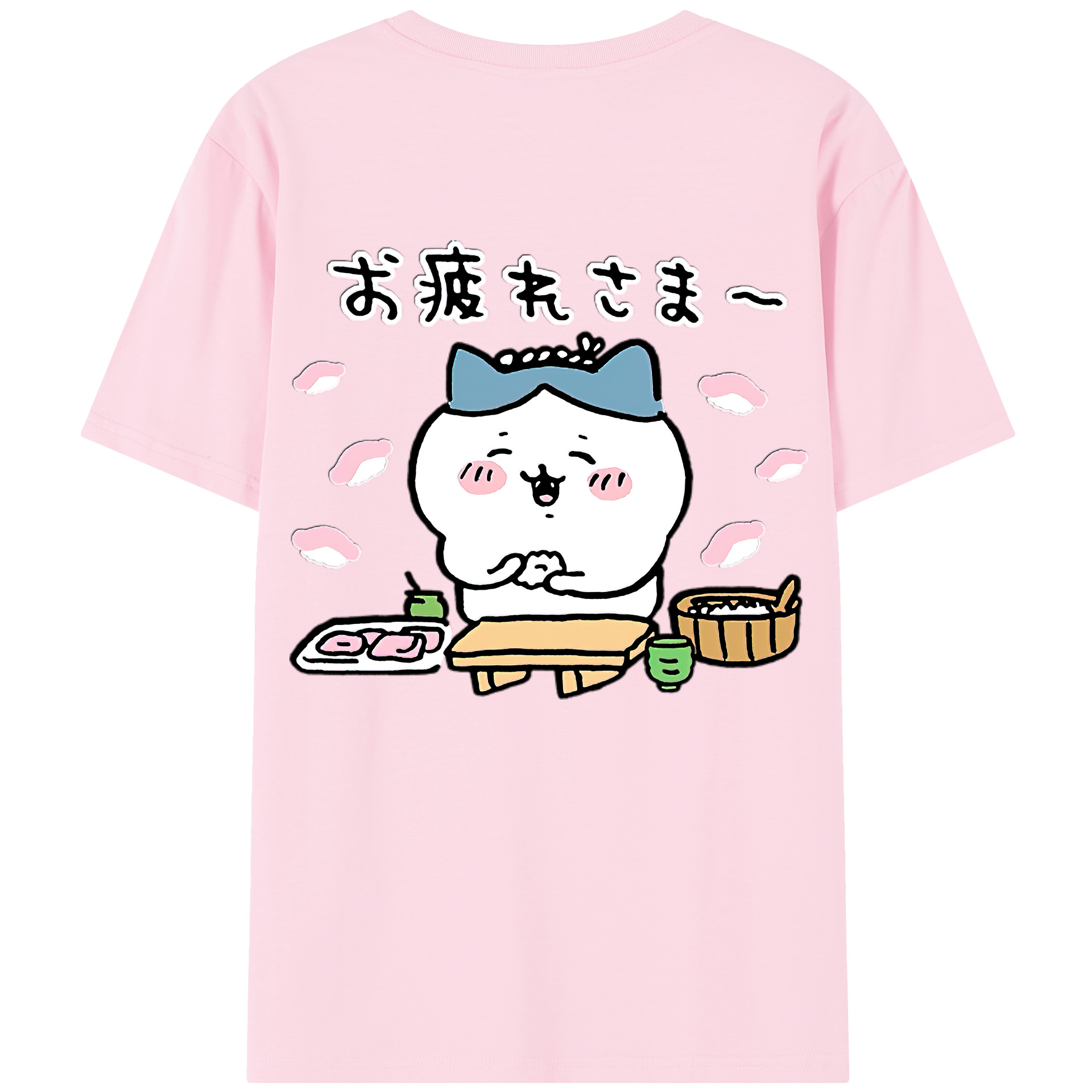 （画像用） ちいかわ ハチワレ Chii-kawa hachiware 綿100％半袖Tシャツ（背面プリント）