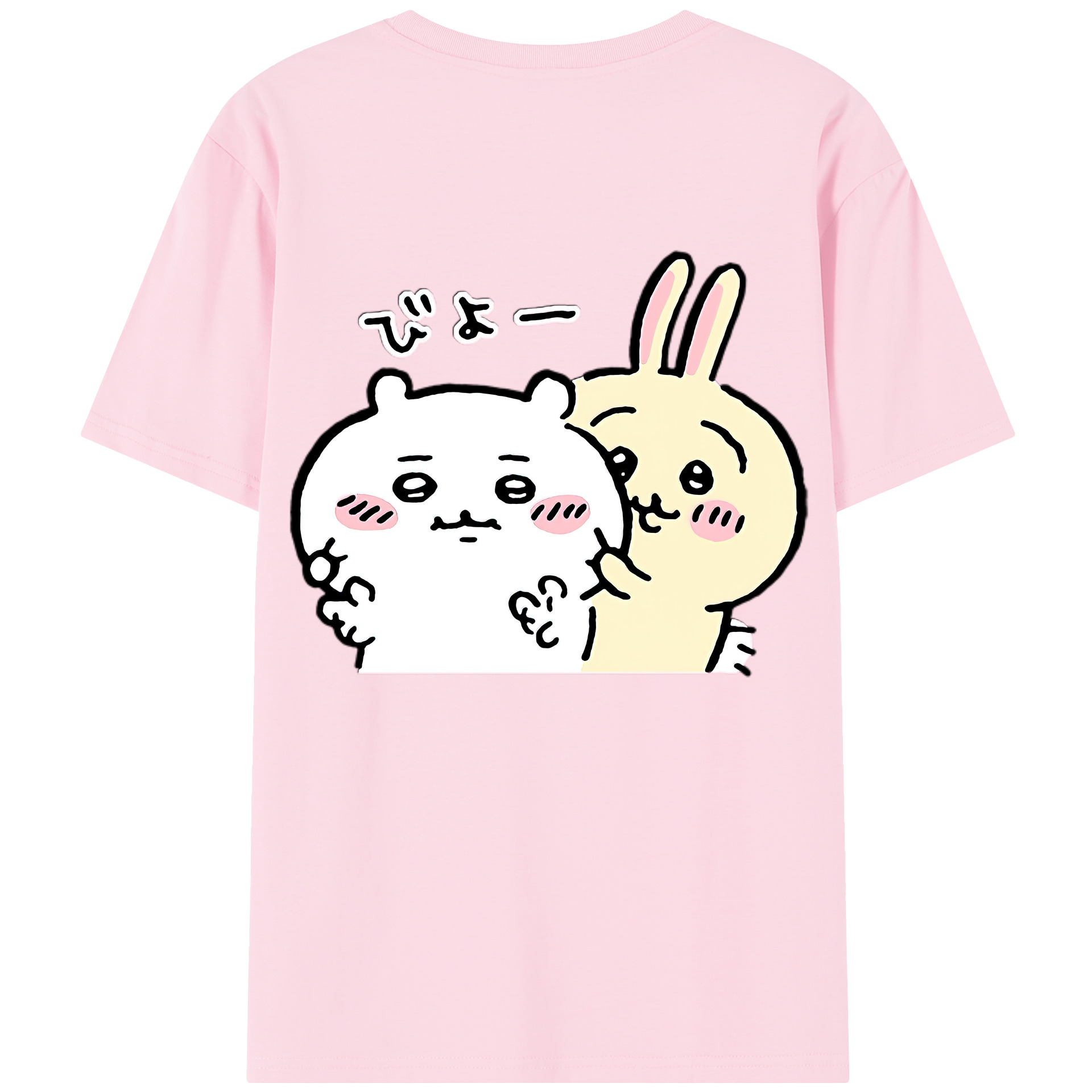 （画像用） ちいかわ うさぎ Chii-kawa usagi 綿100％半袖Tシャツ（背面プリント）