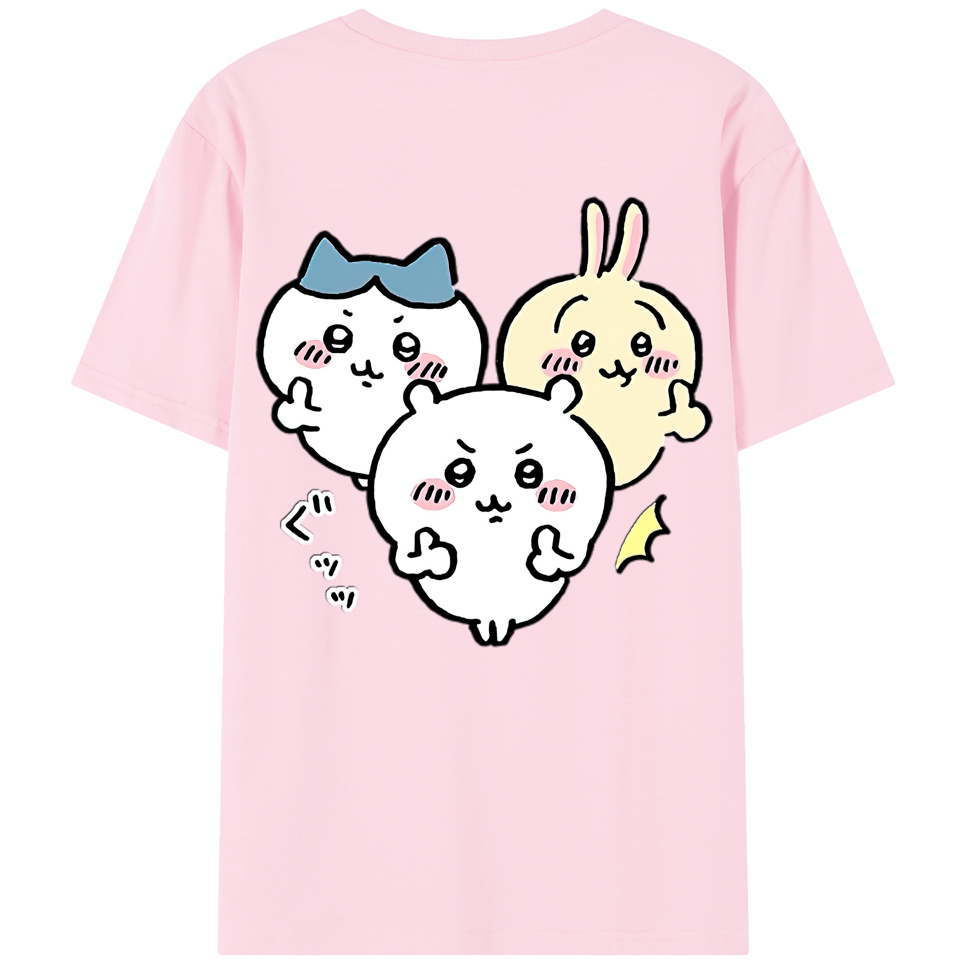 （画像用） ちいかわ うさぎ Chii-kawa usagi 綿100％半袖Tシャツ（背面プリント）
