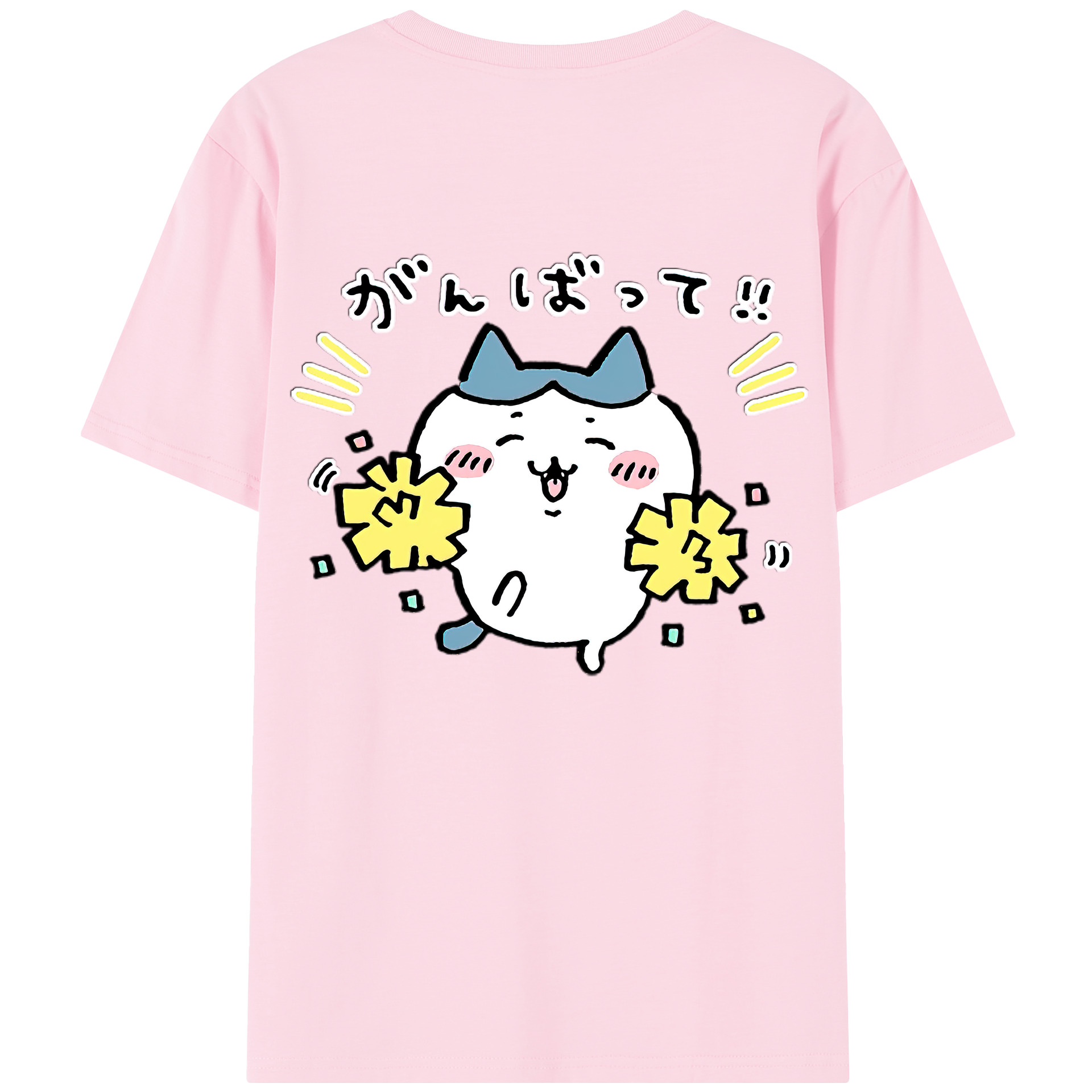 （画像用） ちいかわ ハチワレ Chii-kawa hachiware 綿100％半袖Tシャツ（背面プリント）