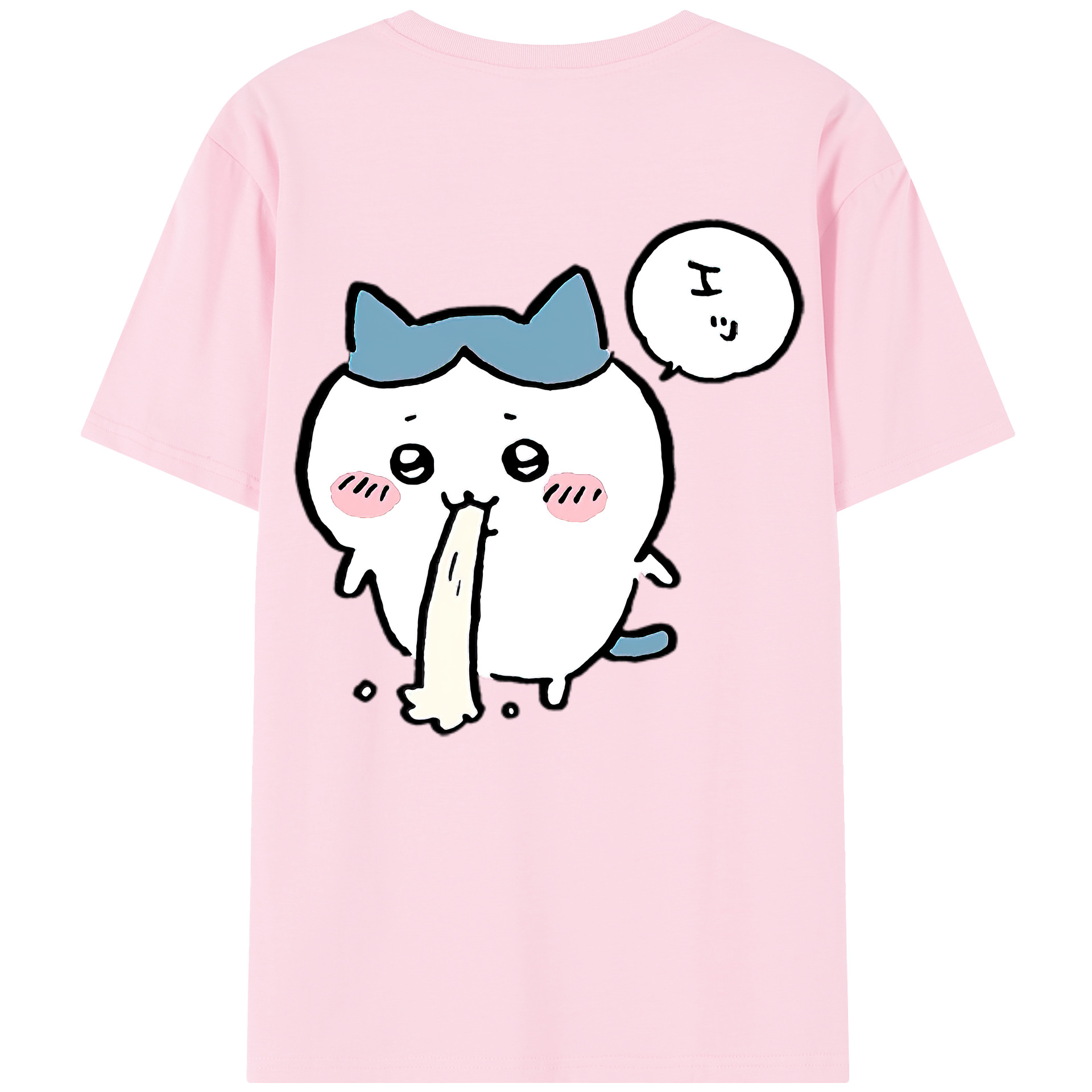 （画像用） ちいかわ ハチワレ Chii-kawa hachiware 綿100％半袖Tシャツ（背面プリント）