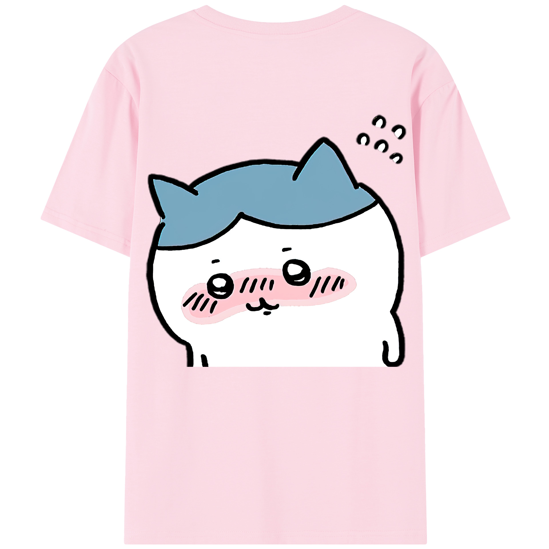（画像用） ちいかわ ハチワレ Chii-kawa hachiware 綿100％半袖Tシャツ（背面プリント）