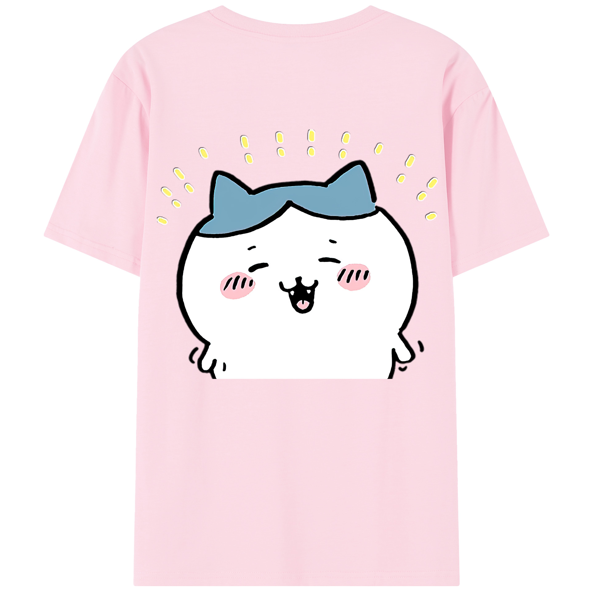 （画像用） ちいかわ ハチワレ Chii-kawa hachiware 綿100％半袖Tシャツ（背面プリント）