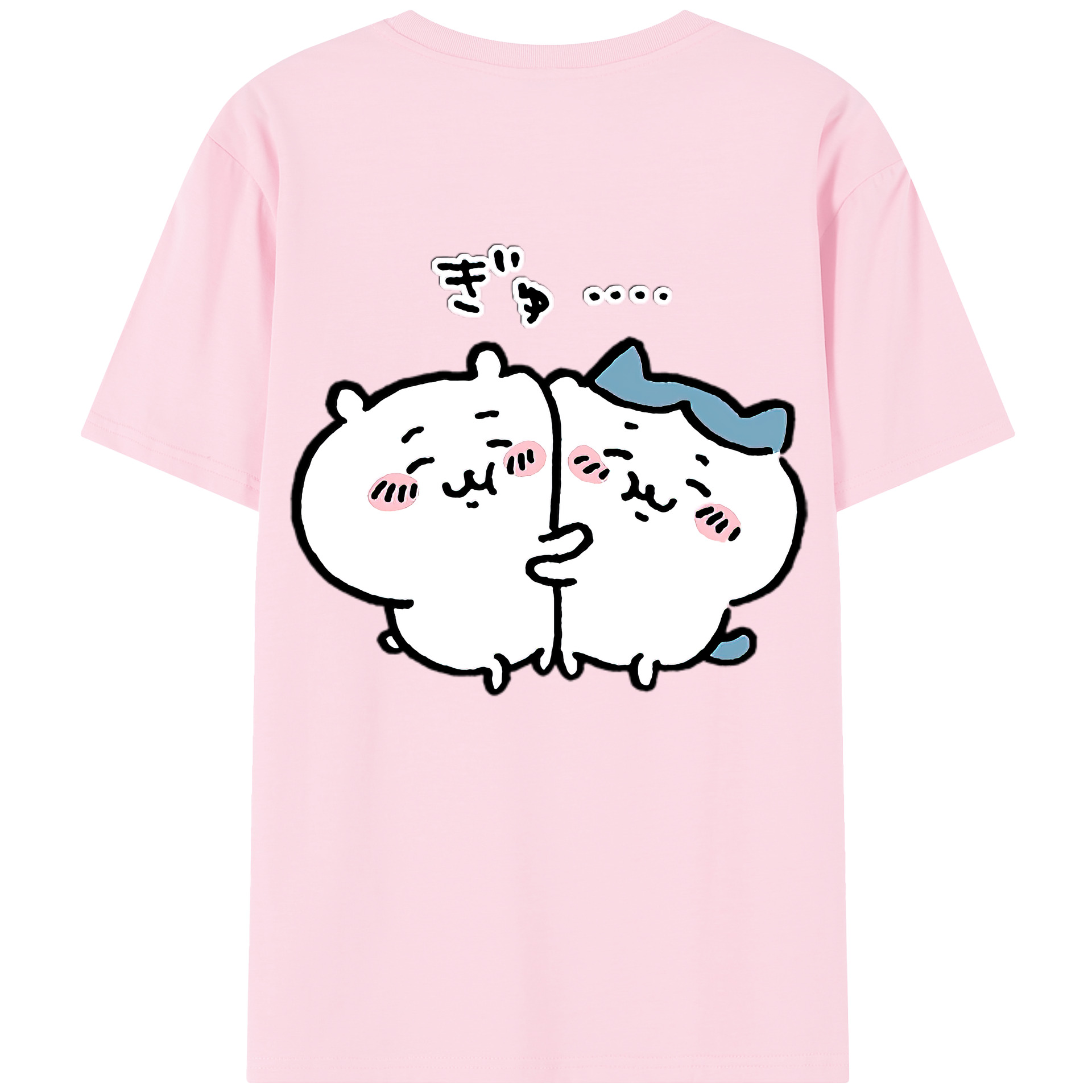 （画像用） ちいかわ ハチワレ Chii-kawa hachiware 綿100％半袖Tシャツ（背面プリント）