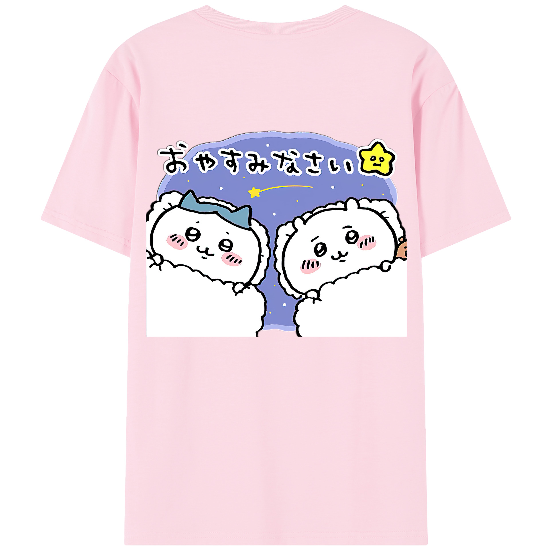 （画像用） ちいかわ ハチワレ Chii-kawa hachiware 綿100％半袖Tシャツ（背面プリント）
