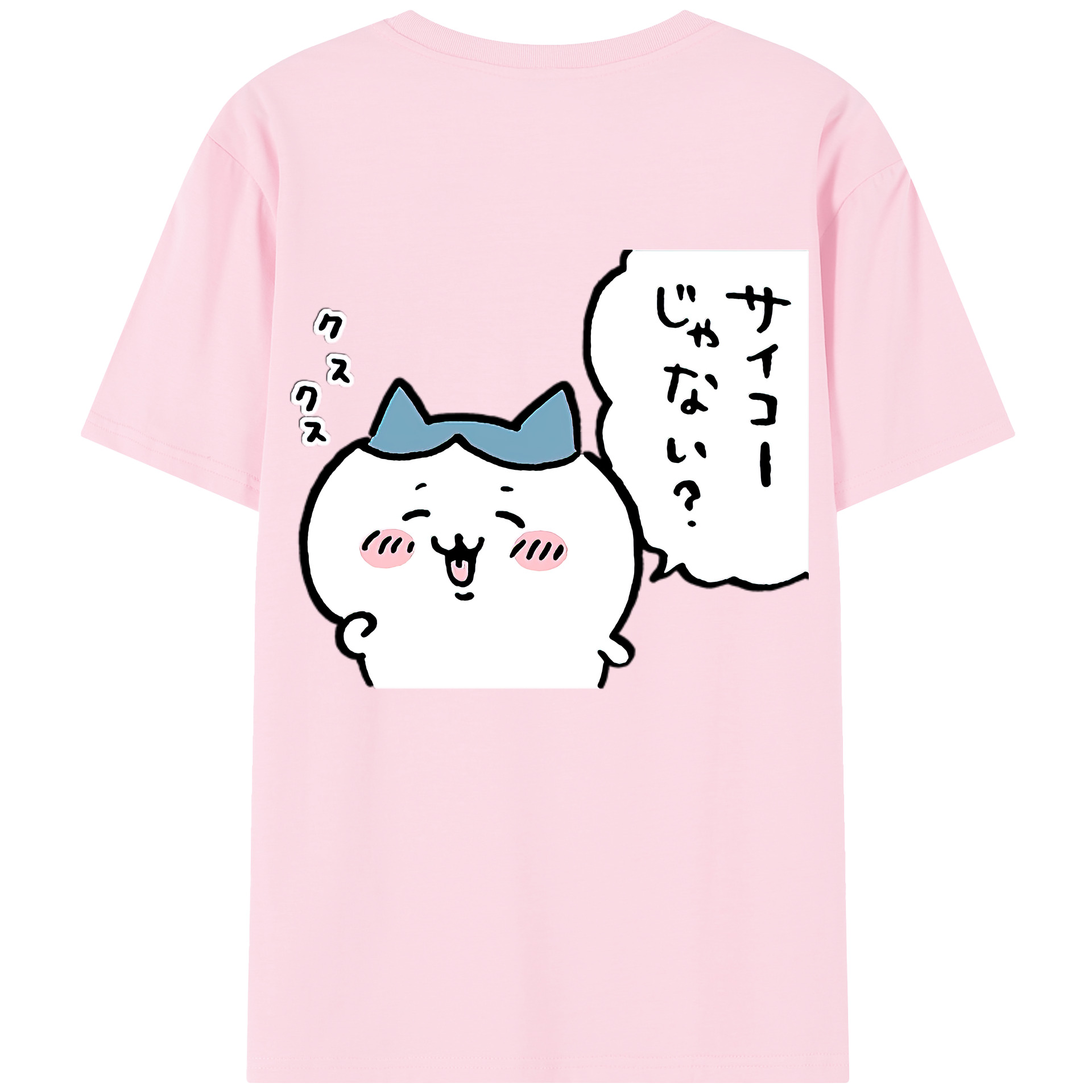 （画像用） ちいかわ ハチワレ Chii-kawa hachiware 綿100％半袖Tシャツ（背面プリント）