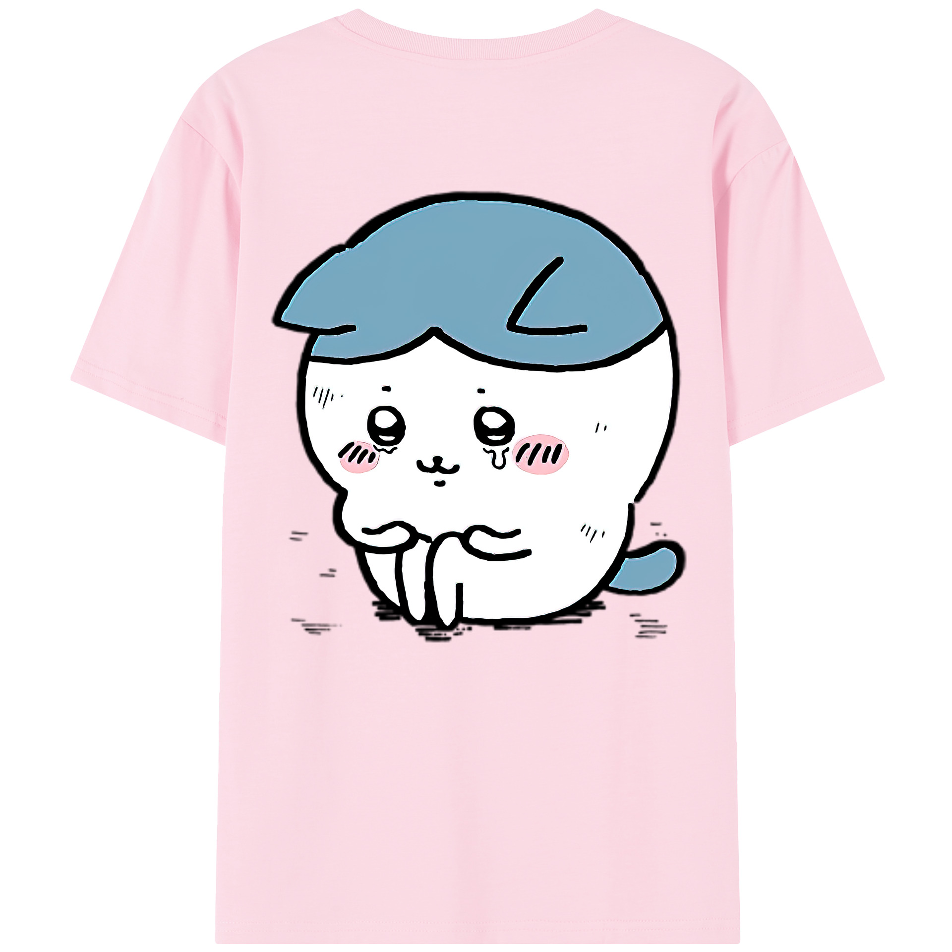 （画像用） ちいかわ ハチワレ Chii-kawa hachiware 綿100％半袖Tシャツ（背面プリント）