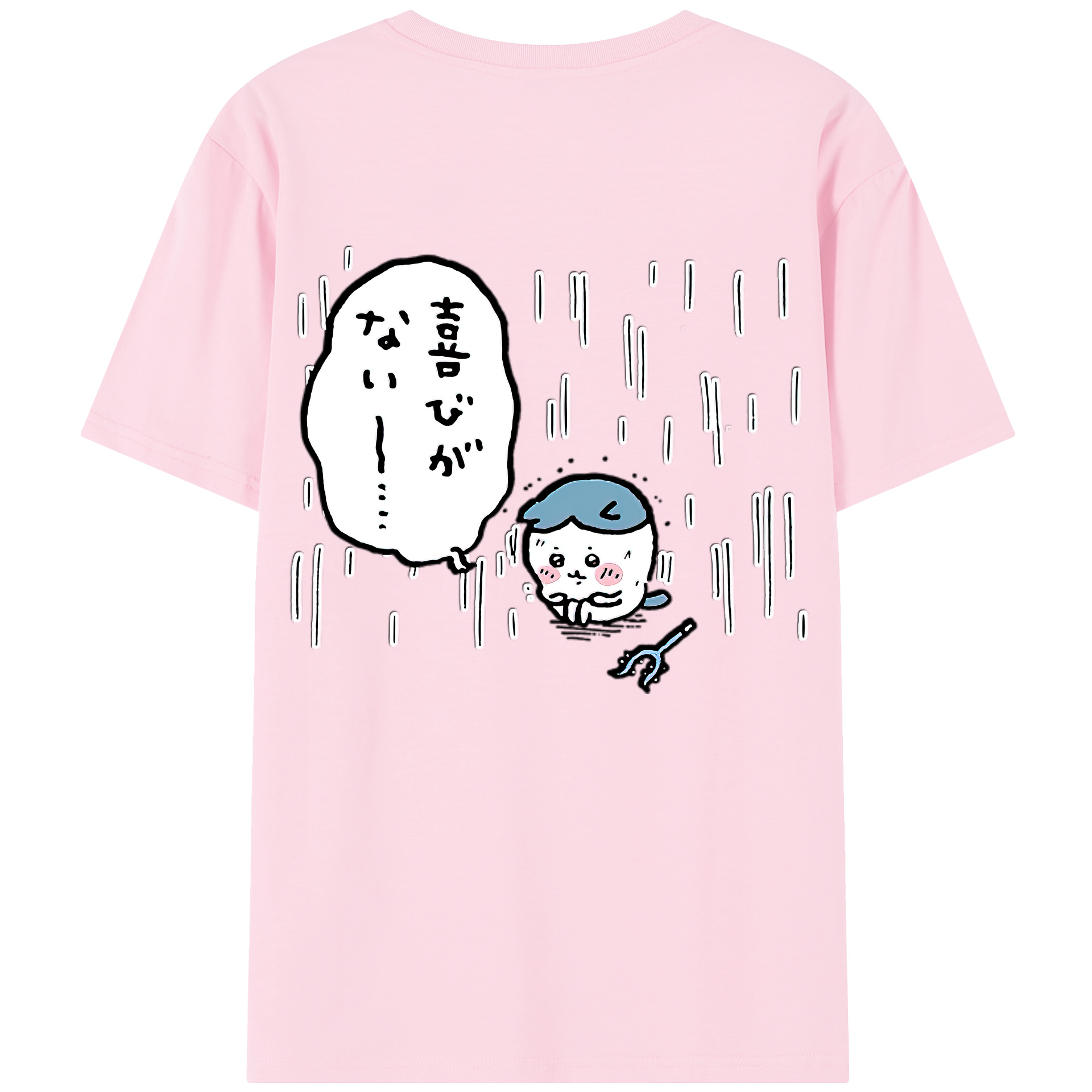 （画像用） ちいかわ ハチワレ Chii-kawa hachiware 綿100％半袖Tシャツ（背面プリント）