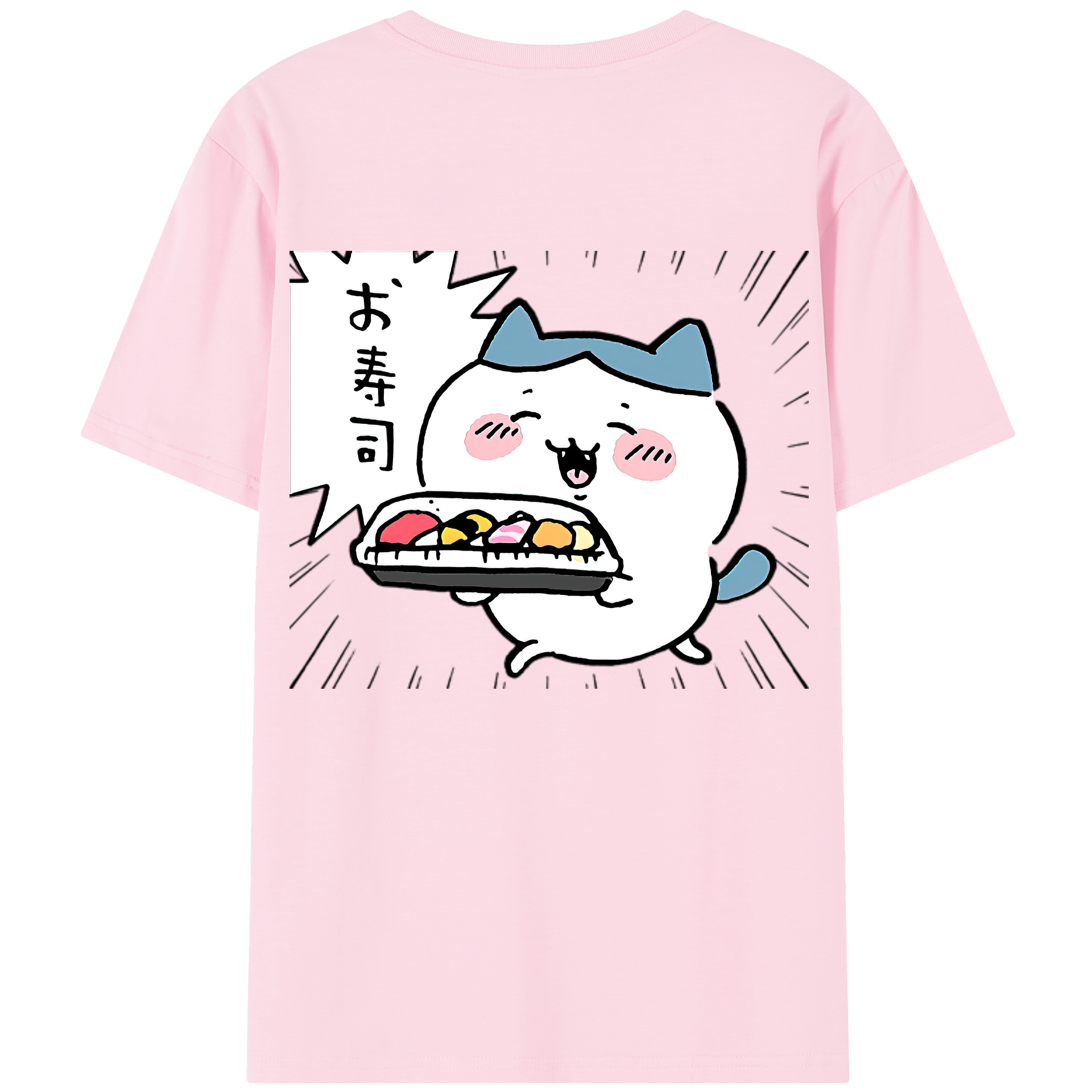 （画像用） ちいかわ ハチワレ Chii-kawa hachiware 綿100％半袖Tシャツ（背面プリント）