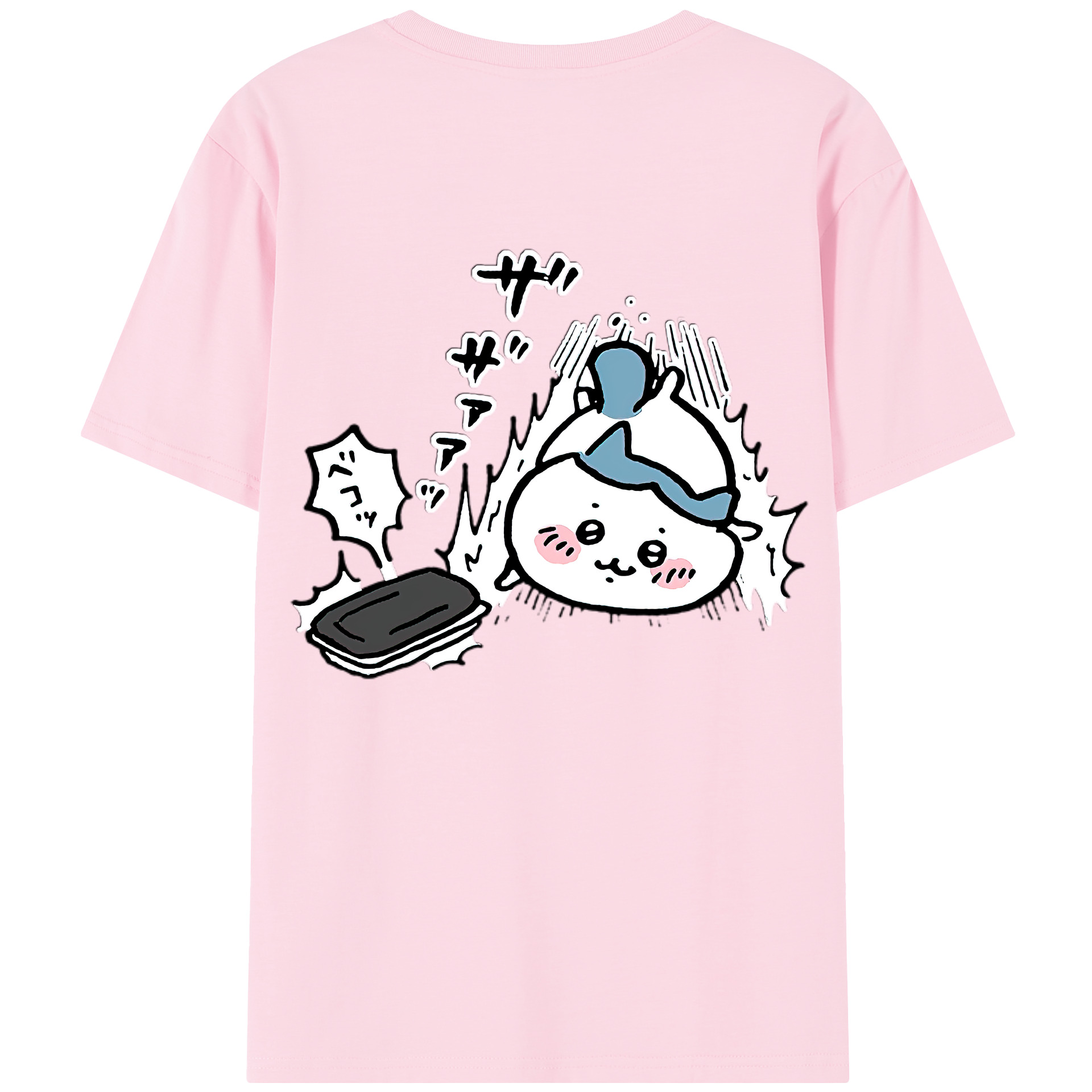（画像用） ちいかわ ハチワレ Chii-kawa hachiware 綿100％半袖Tシャツ（背面プリント）
