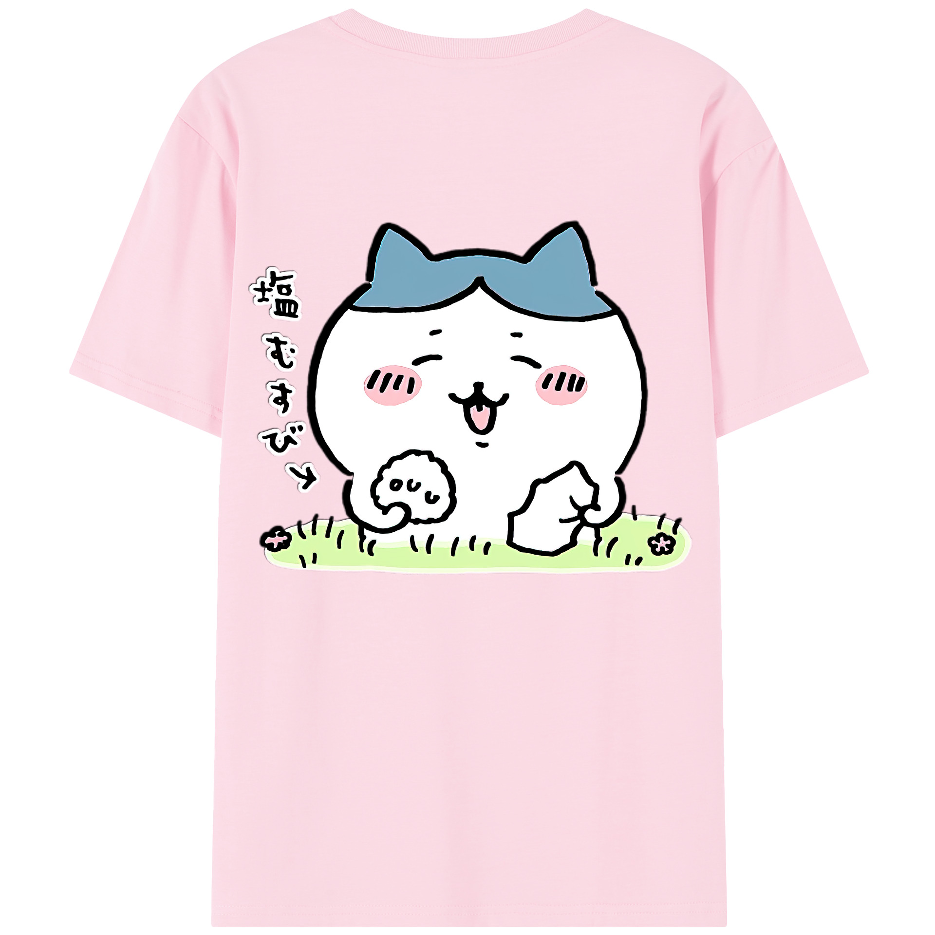 （画像用） ちいかわ ハチワレ Chii-kawa hachiware 綿100％半袖Tシャツ（背面プリント）