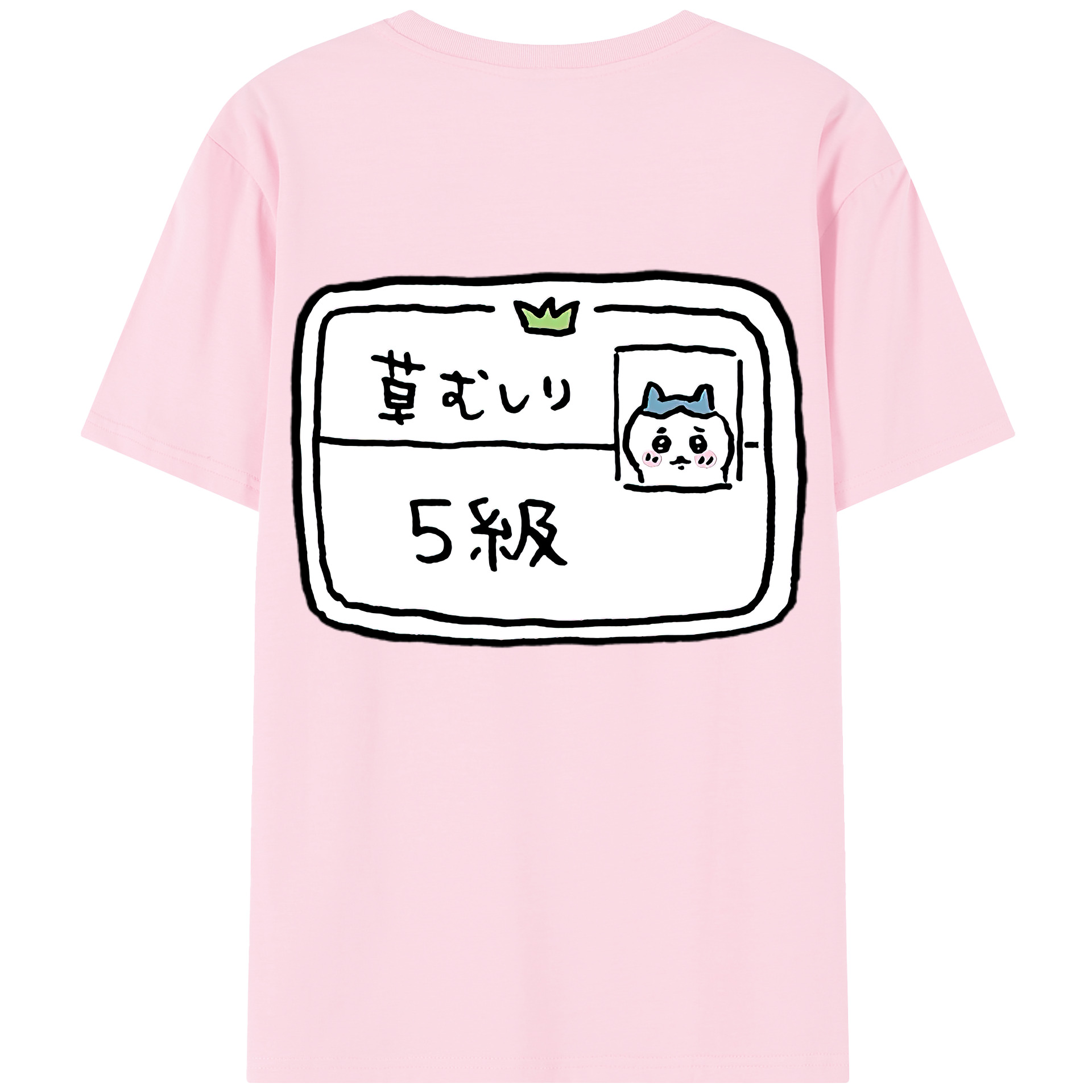 （画像用） ちいかわ ハチワレ Chii-kawa hachiware 綿100％半袖Tシャツ（背面プリント）