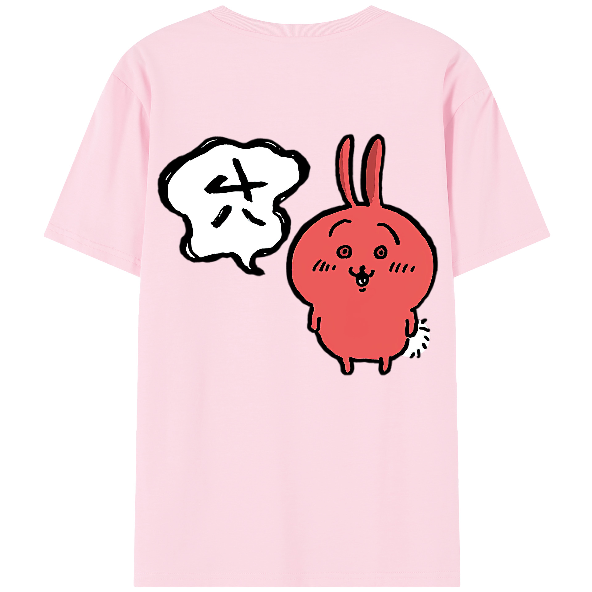 （画像用） ちいかわ ハチワレ Chii-kawa hachiware 綿100％半袖Tシャツ（背面プリント）