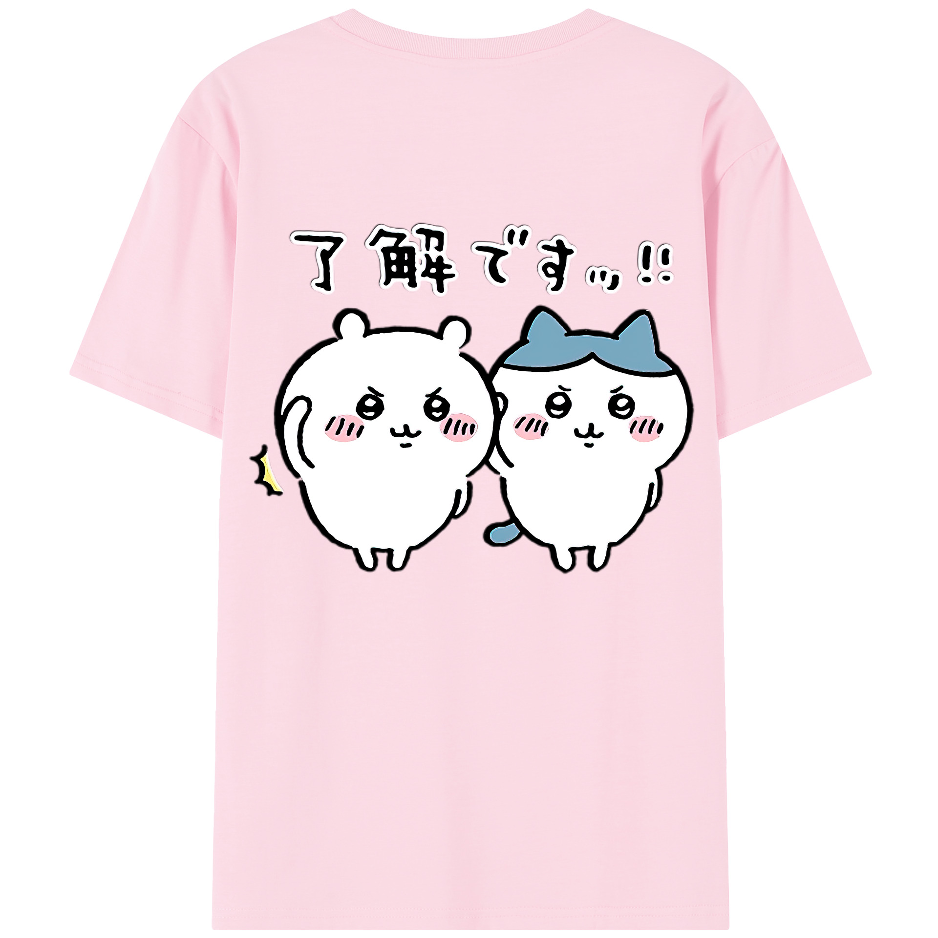 （画像用） ちいかわ ハチワレ Chii-kawa hachiware 綿100％半袖Tシャツ（背面プリント）