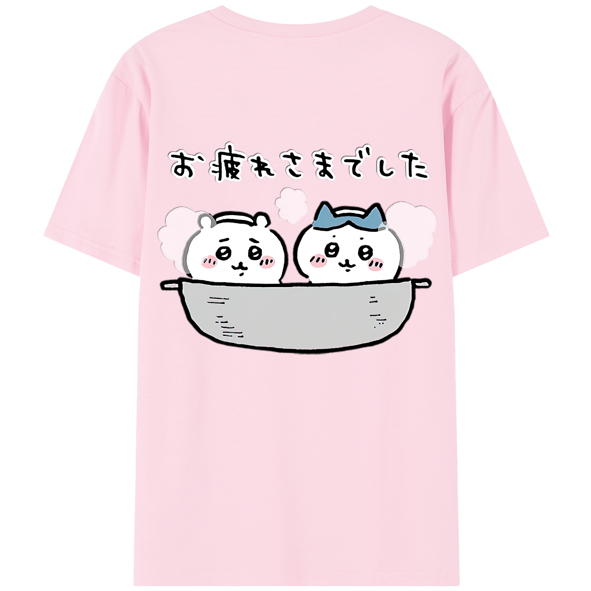 （画像用） ちいかわ ハチワレ Chii-kawa hachiware 綿100％半袖Tシャツ（背面プリント）