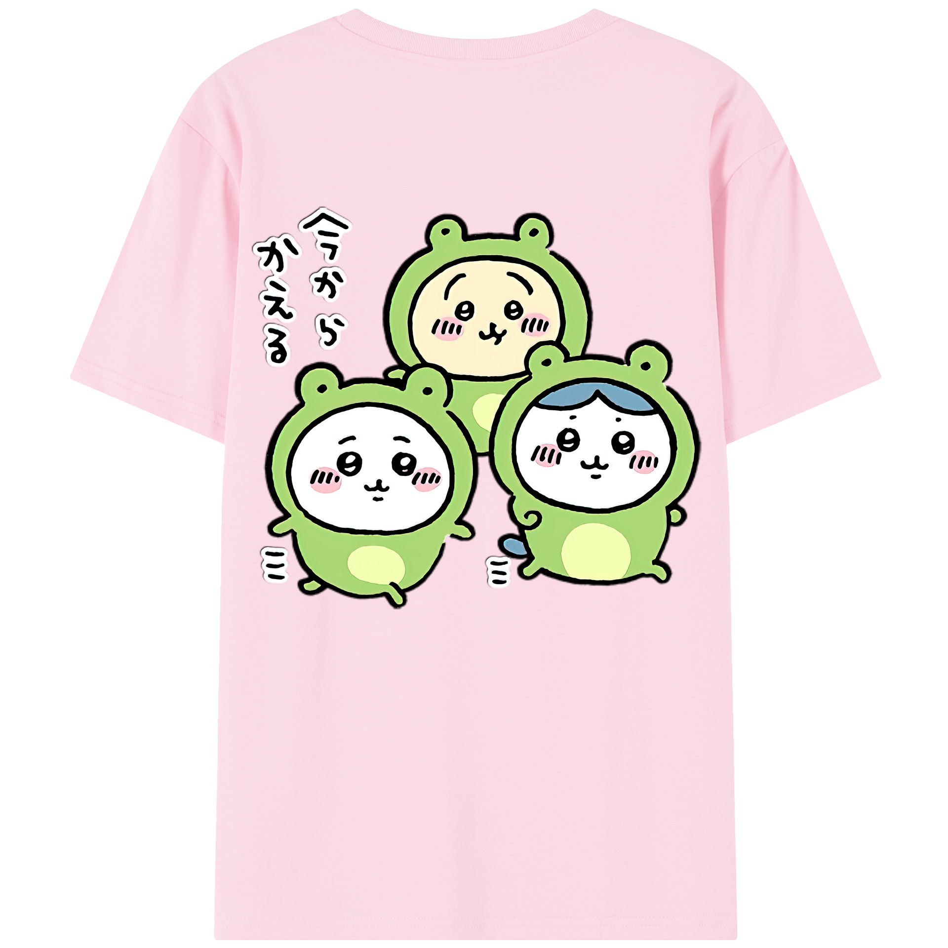 （画像用） ちいかわ ハチワレ Chii-kawa hachiware 綿100％半袖Tシャツ（背面プリント）