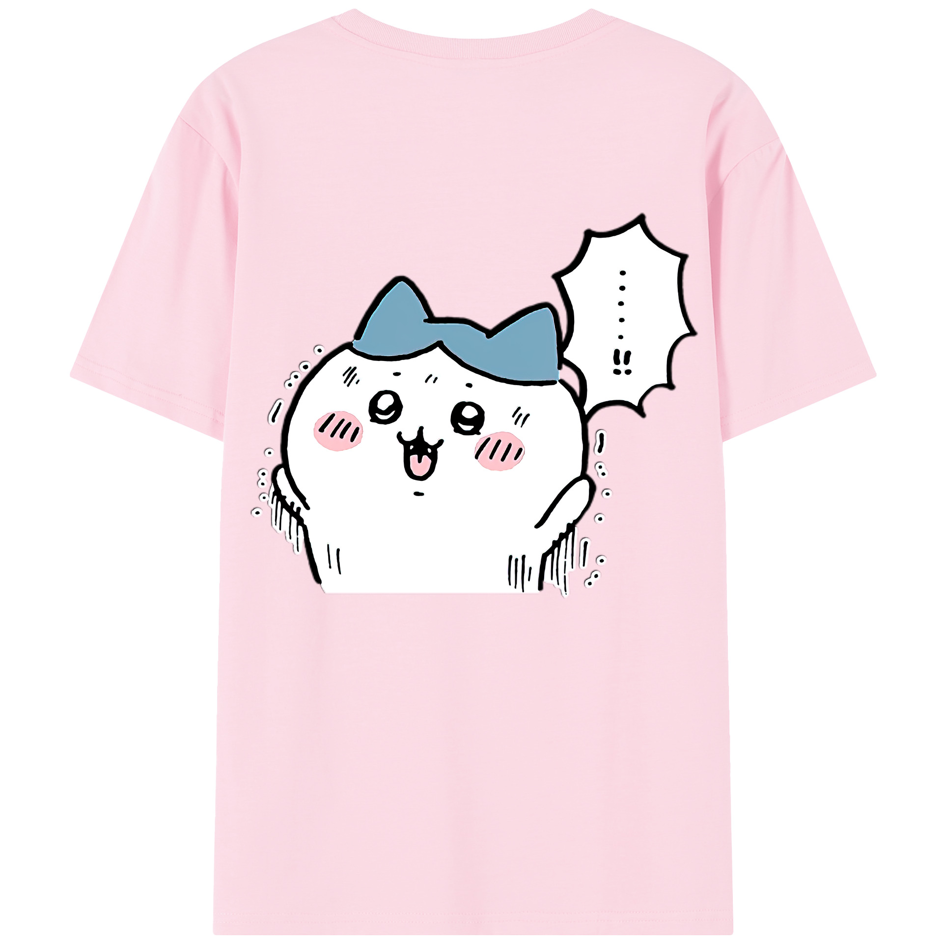 （画像用） ちいかわ ハチワレ Chii-kawa hachiware 綿100％半袖Tシャツ（背面プリント）