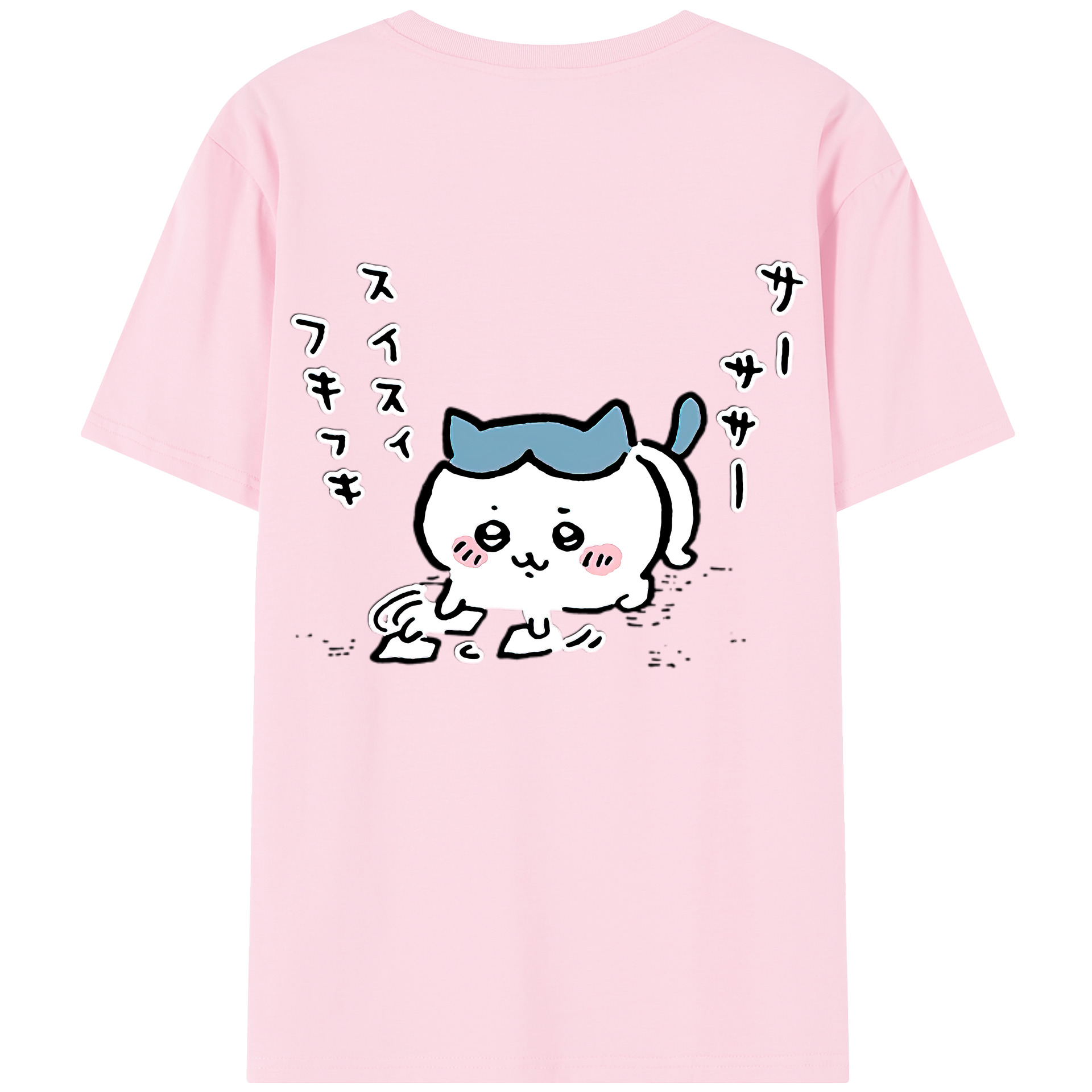 （画像用） ちいかわ ハチワレ Chii-kawa hachiware 綿100％半袖Tシャツ（背面プリント）
