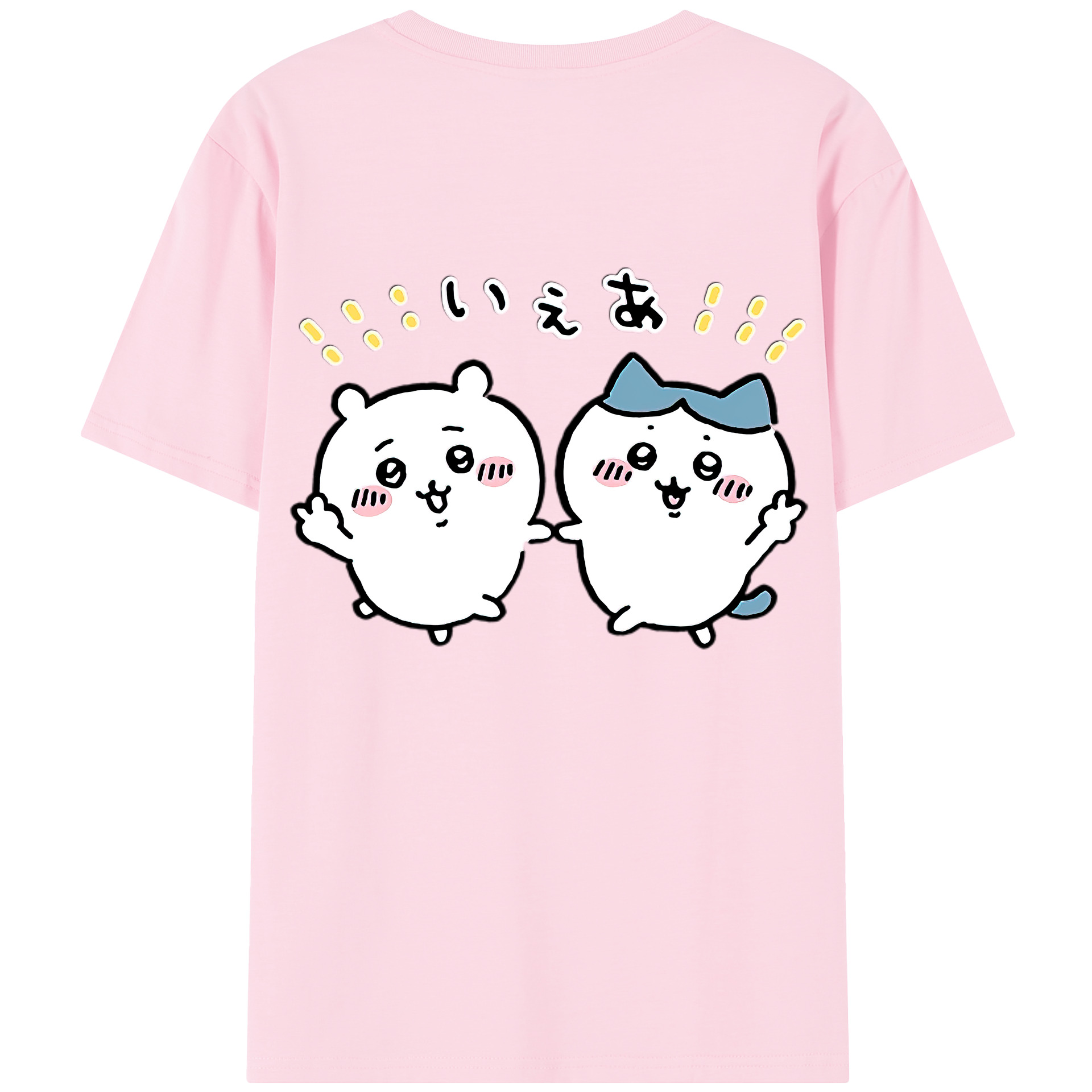 （画像用） ちいかわ ハチワレ Chii-kawa hachiware 綿100％半袖Tシャツ（背面プリント）