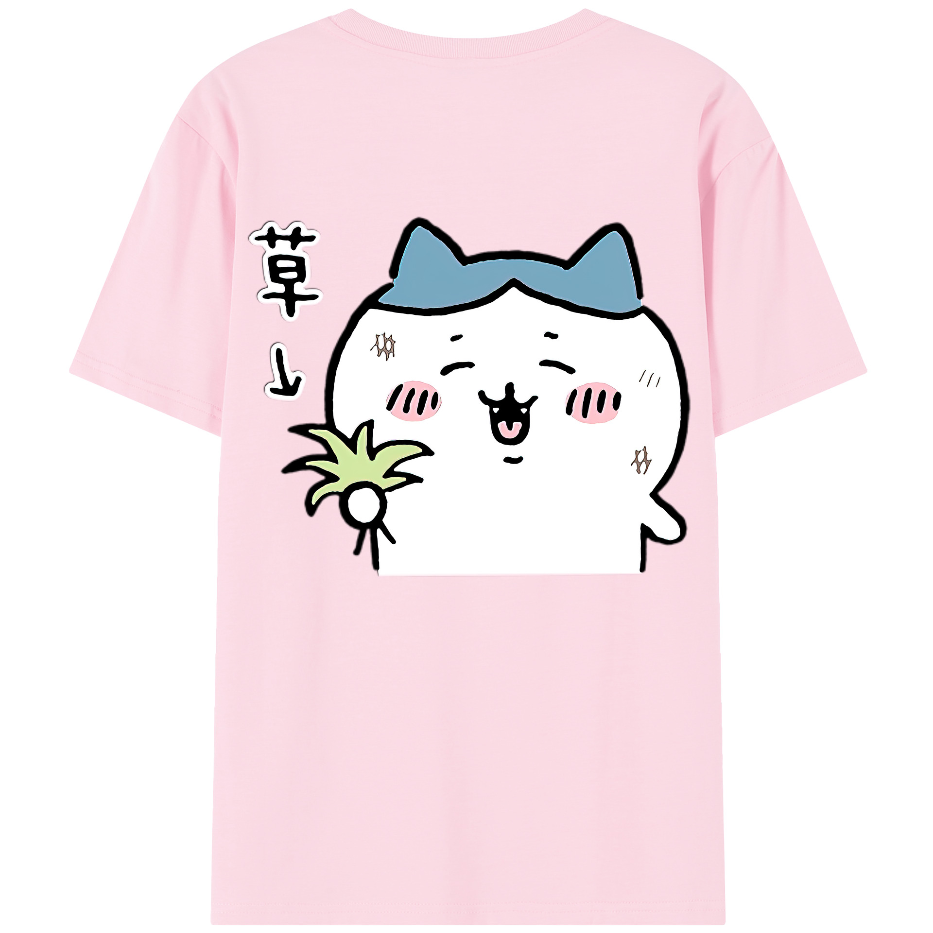 （画像用） ちいかわ ハチワレ Chii-kawa hachiware 綿100％半袖Tシャツ（背面プリント）