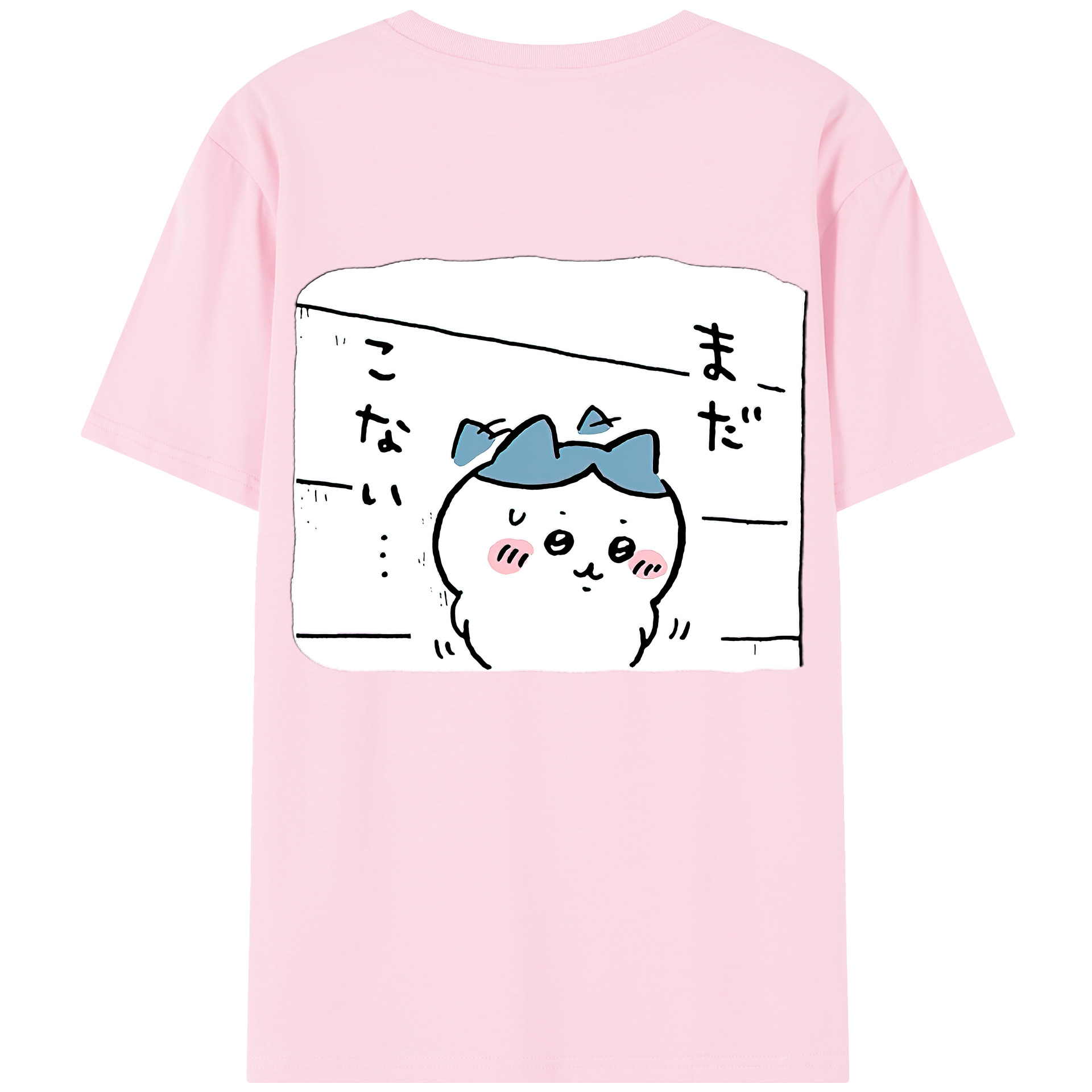 （画像用） ちいかわ ハチワレ Chii-kawa hachiware 綿100％半袖Tシャツ（背面プリント）