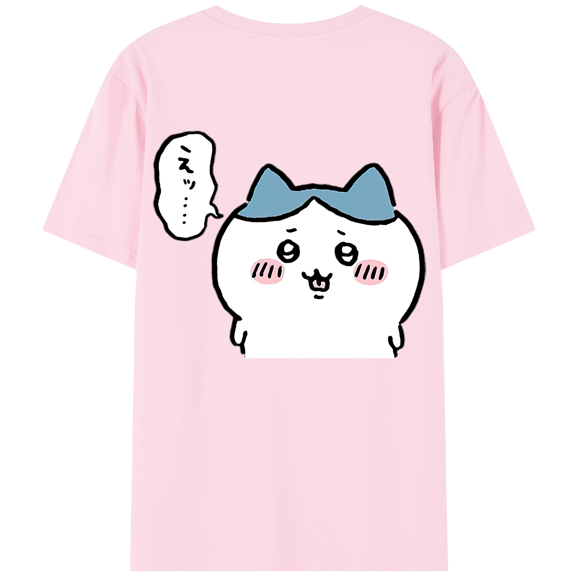（画像用） ちいかわ ハチワレ Chii-kawa hachiware 綿100％半袖Tシャツ（背面プリント）