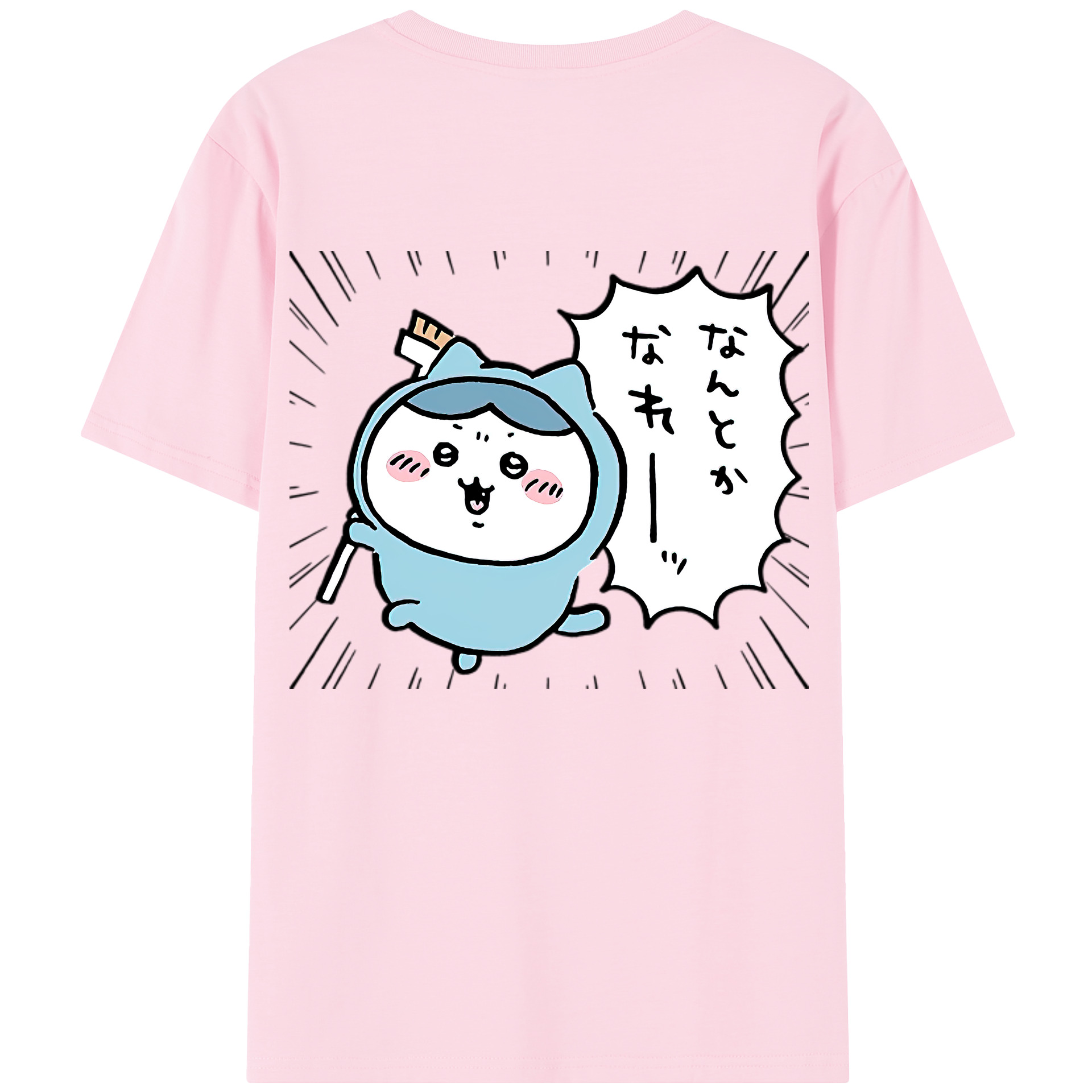 （画像用） ちいかわ ハチワレ Chii-kawa hachiware 綿100％半袖Tシャツ（背面プリント）