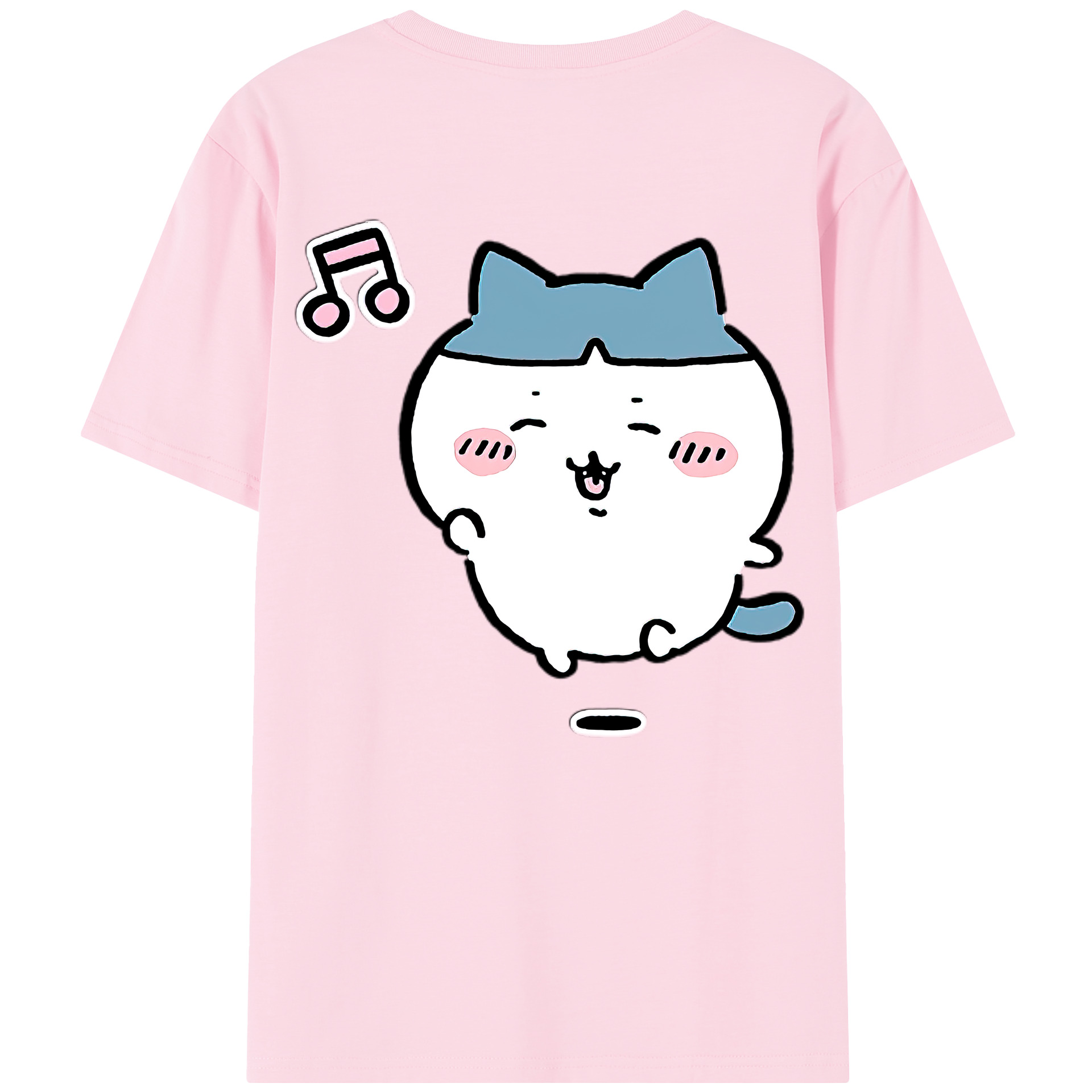 （画像用） ちいかわ ハチワレ Chii-kawa hachiware 綿100％半袖Tシャツ（背面プリント）