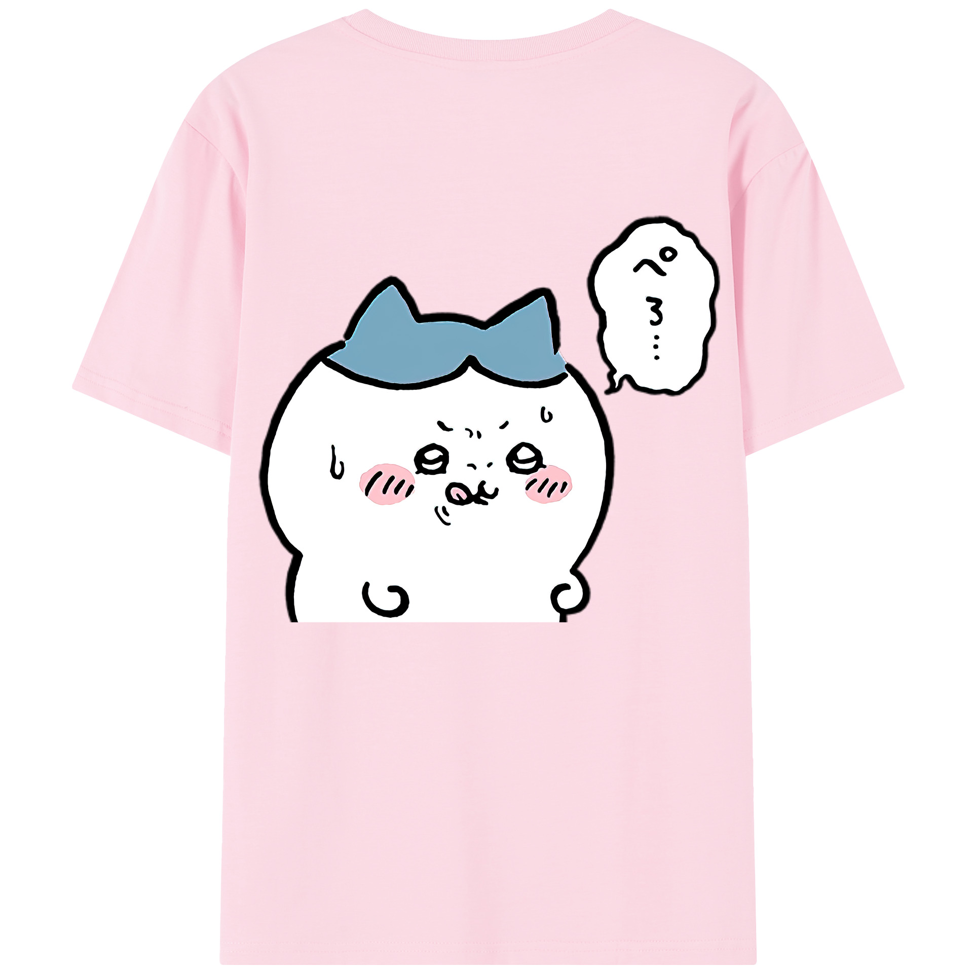 （画像用） ちいかわ ハチワレ Chii-kawa hachiware 綿100％半袖Tシャツ（背面プリント）