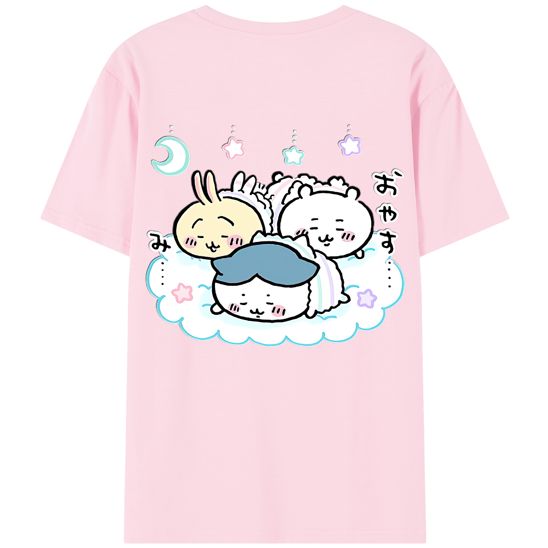（画像用） ちいかわ ハチワレ Chii-kawa hachiware 綿100％半袖Tシャツ（背面プリント）
