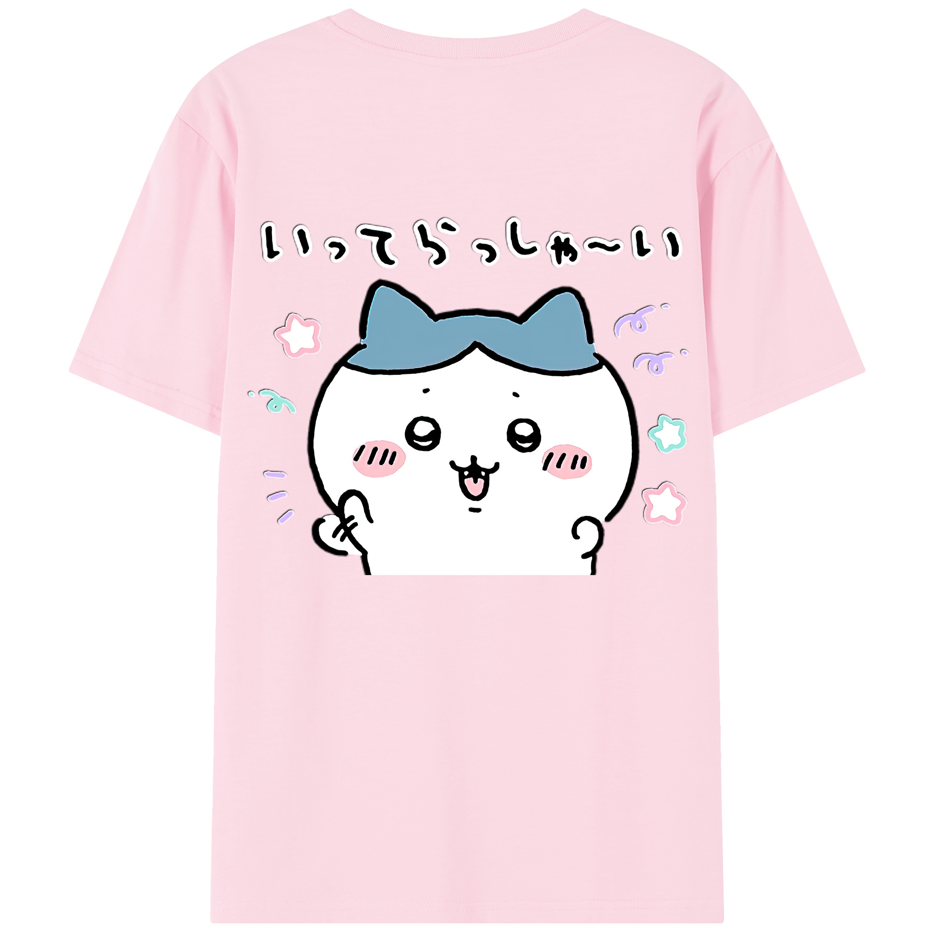 （画像用） ちいかわ ハチワレ Chii-kawa hachiware 綿100％半袖Tシャツ（背面プリント）