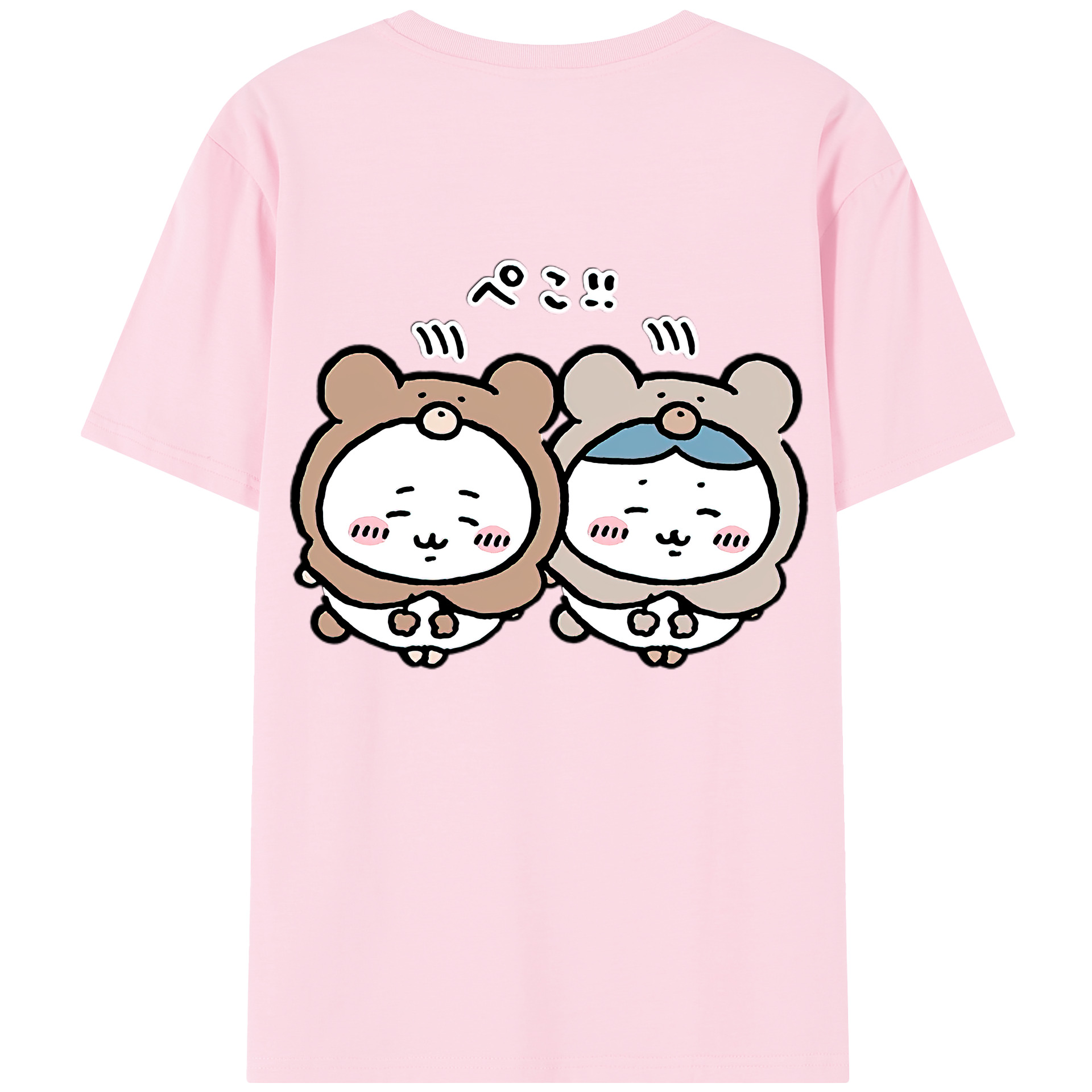 （画像用） ちいかわ ハチワレ Chii-kawa hachiware 綿100％半袖Tシャツ（背面プリント）